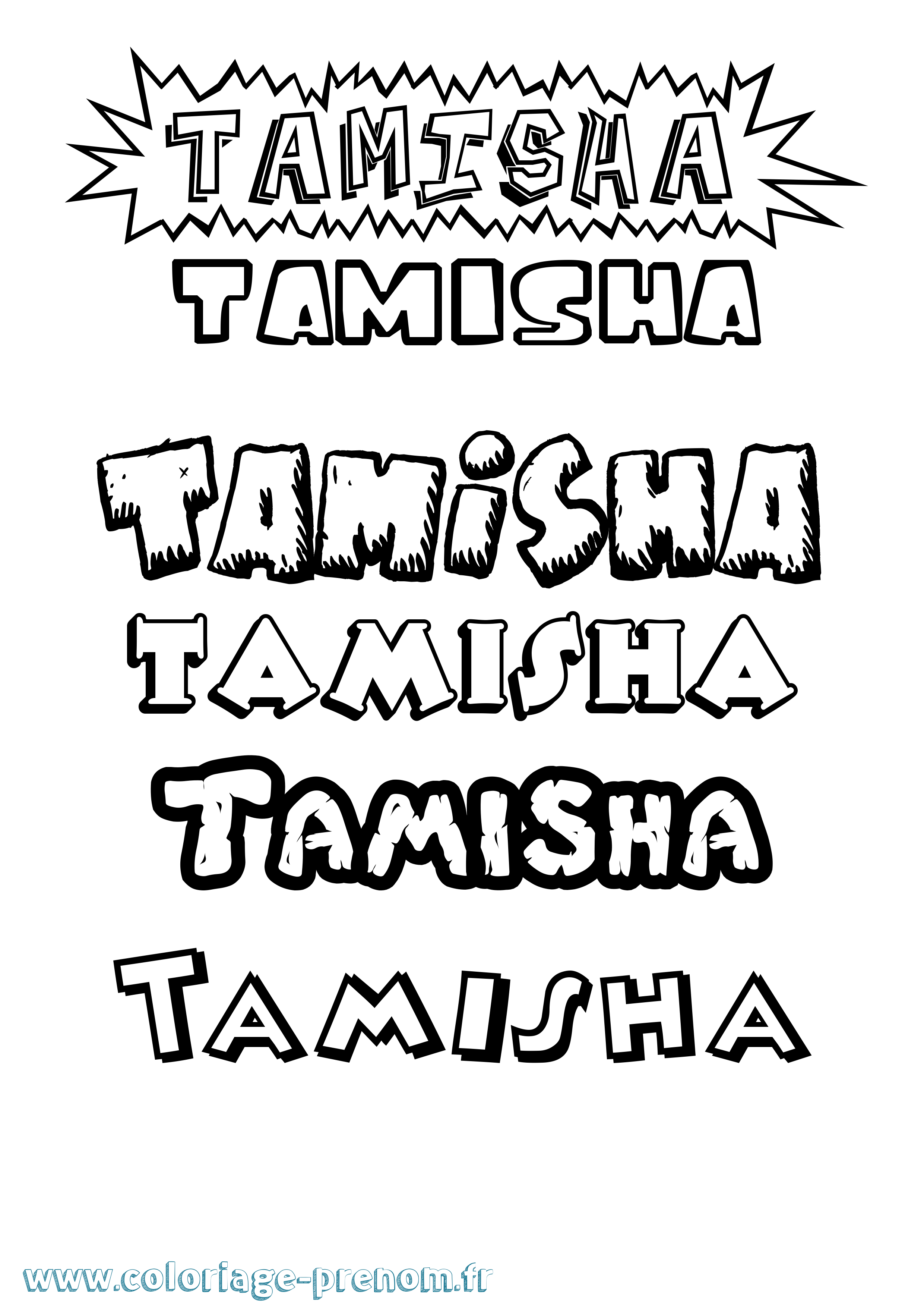 Coloriage Tamisha Dessin Animé Coloriage prénom Tamisha Dessin Animé