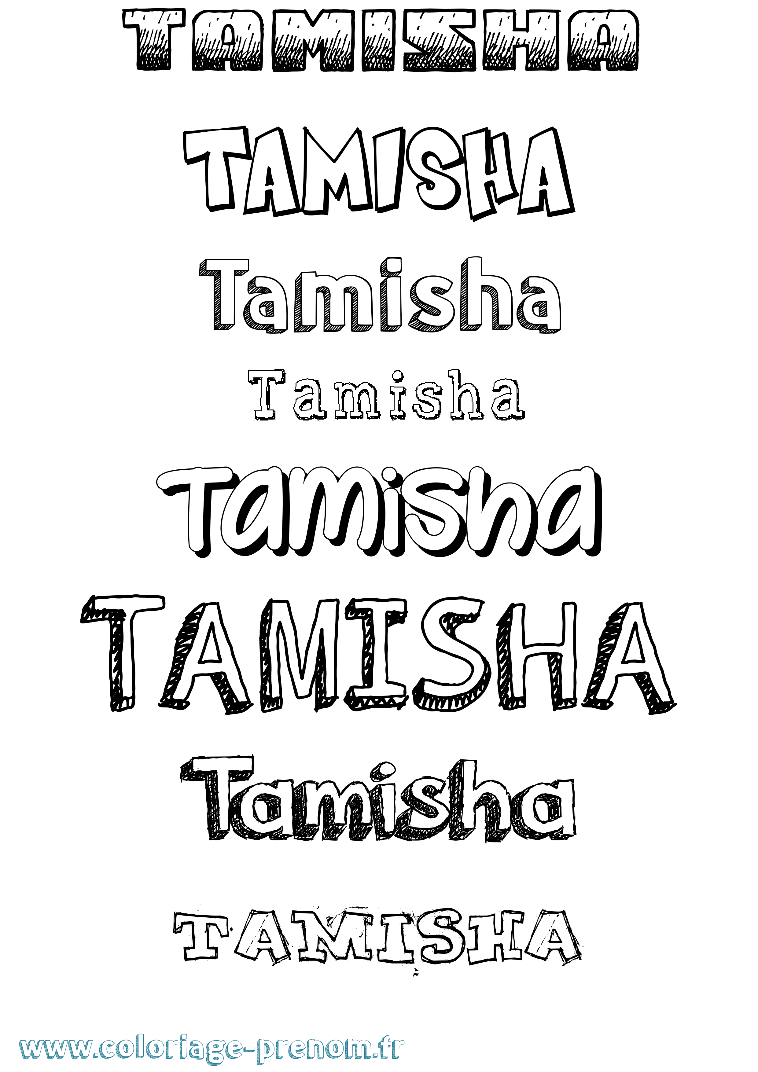 Coloriage Tamisha Dessiné Coloriage prénom Tamisha Dessiné