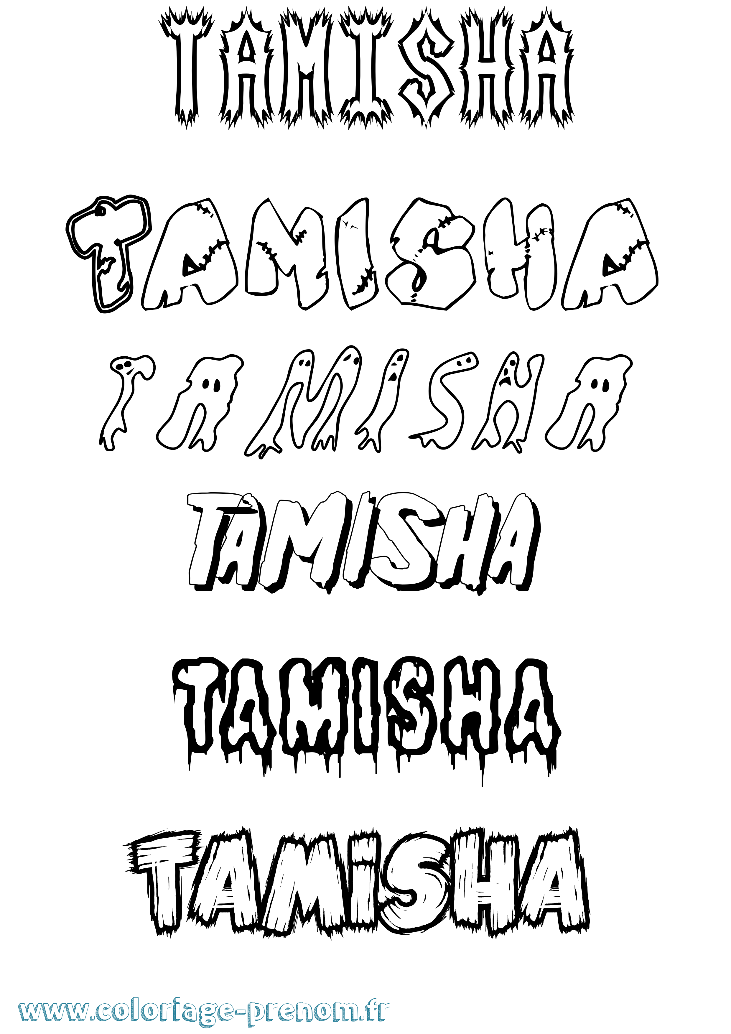 Coloriage Tamisha Frisson Coloriage prénom Tamisha Frisson