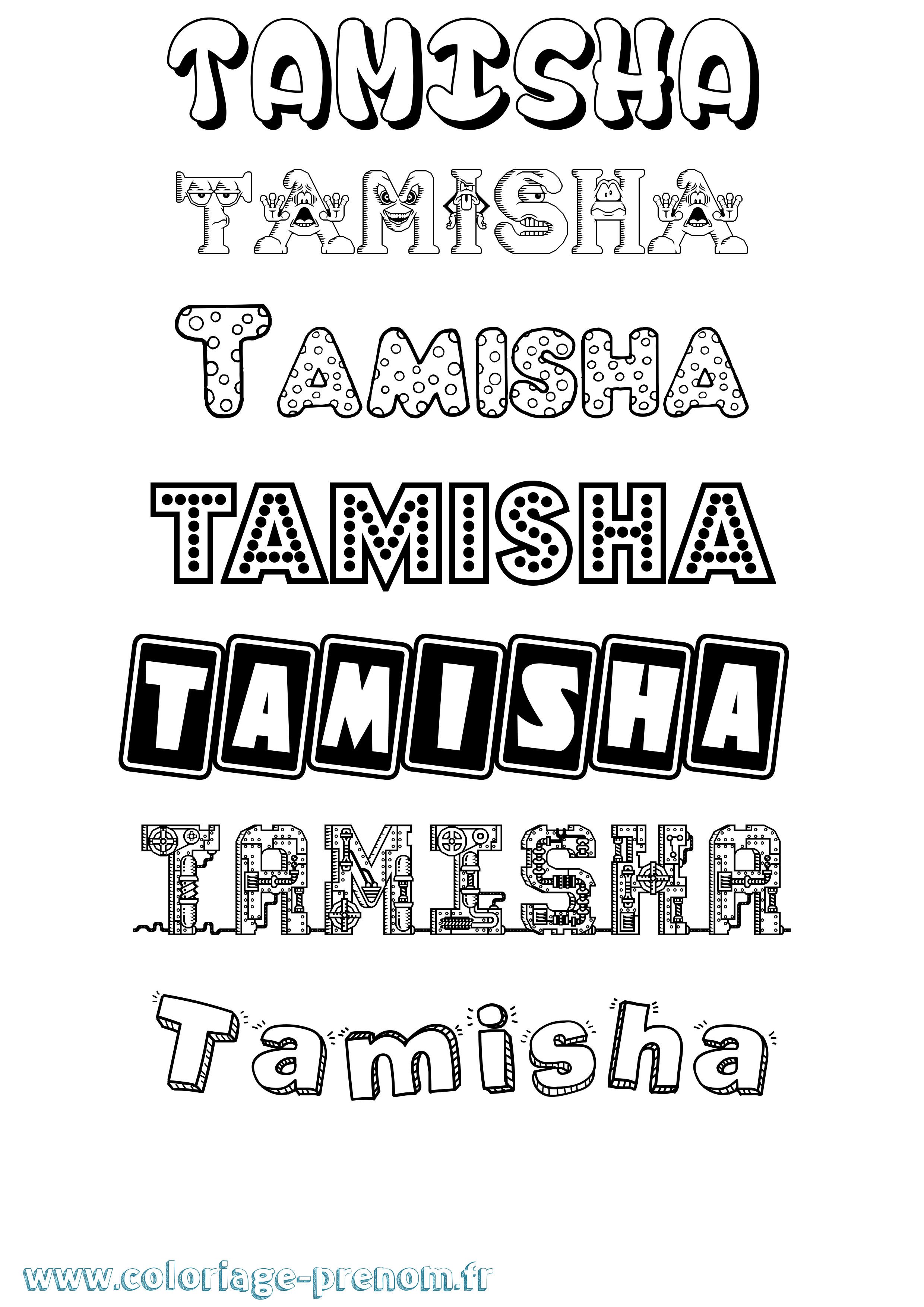 Coloriage Tamisha Fun Coloriage prénom Tamisha Fun