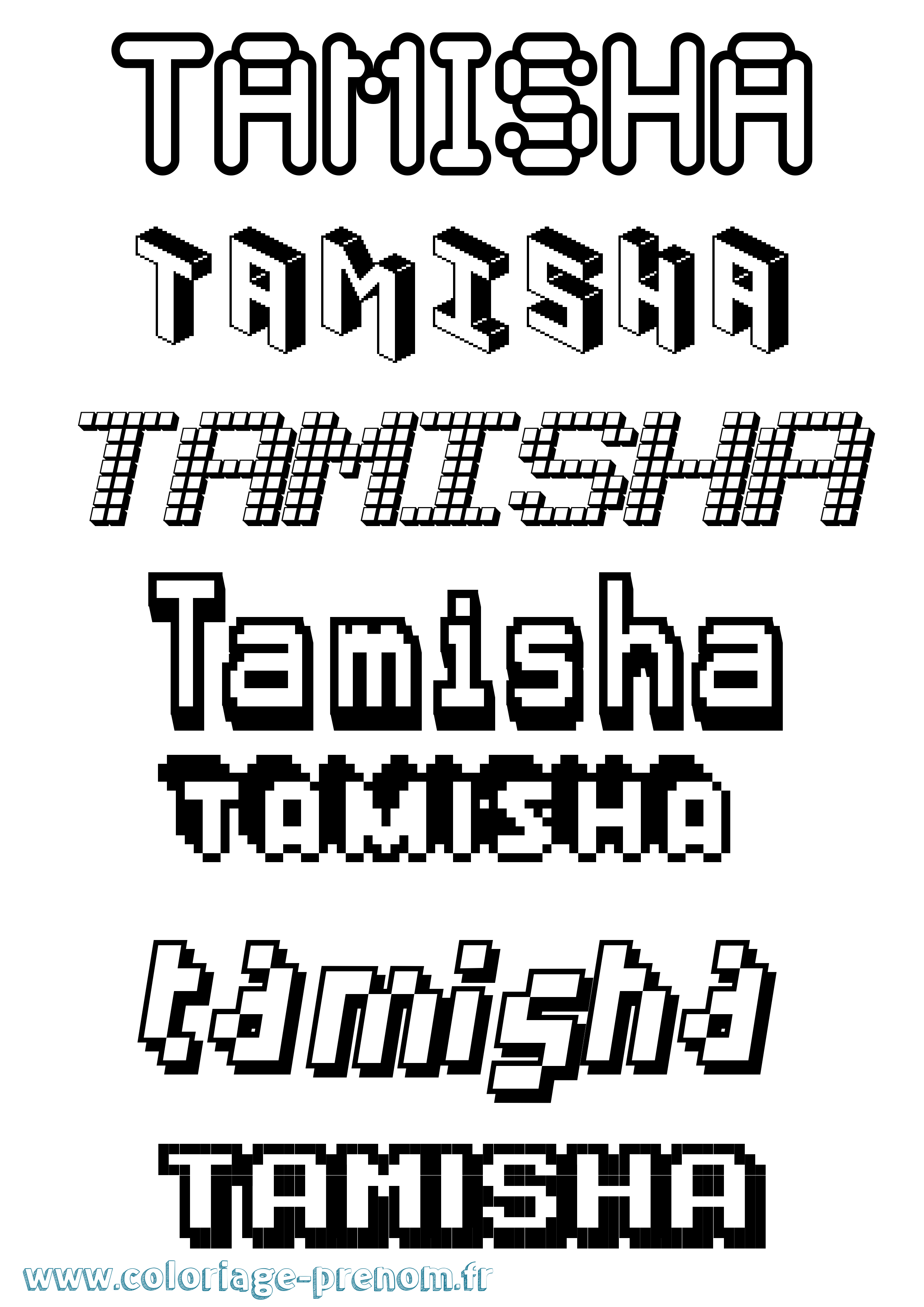 Coloriage Tamisha Pixel Coloriage prénom Tamisha Pixel