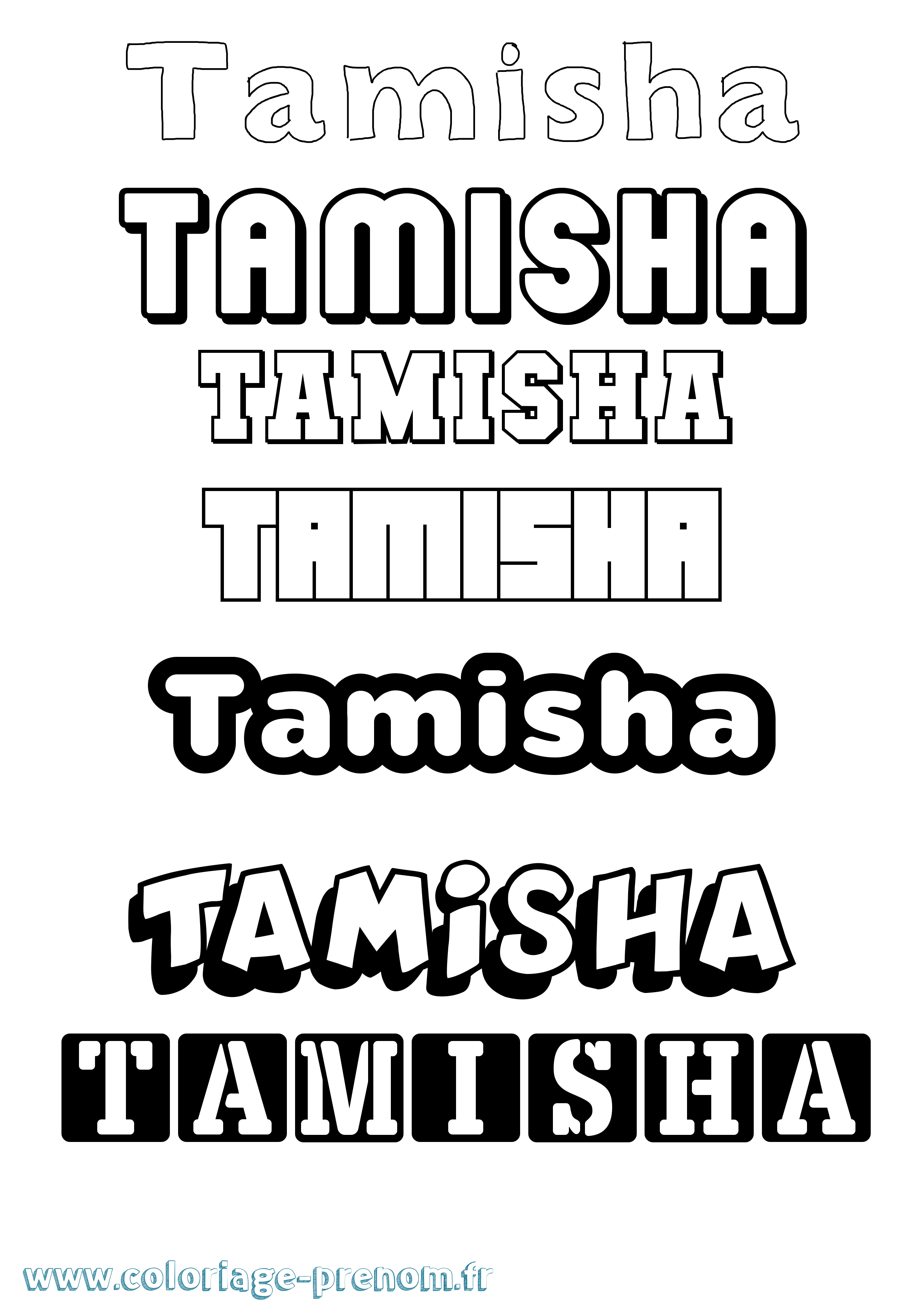 Coloriage Tamisha Simple Coloriage prénom Tamisha Simple