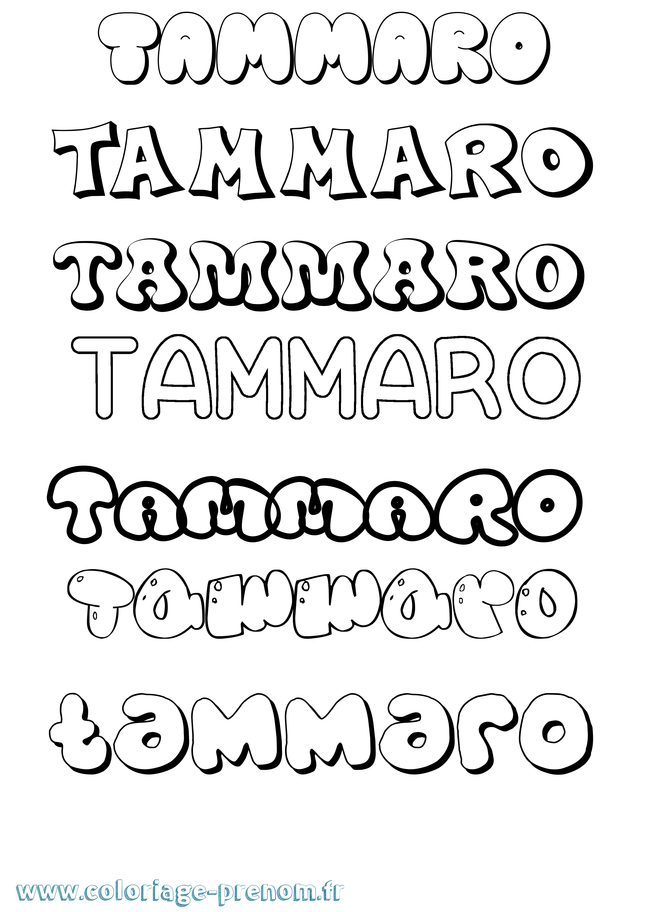 Coloriage Tammaro Bubble Coloriage prénom Tammaro Bubble