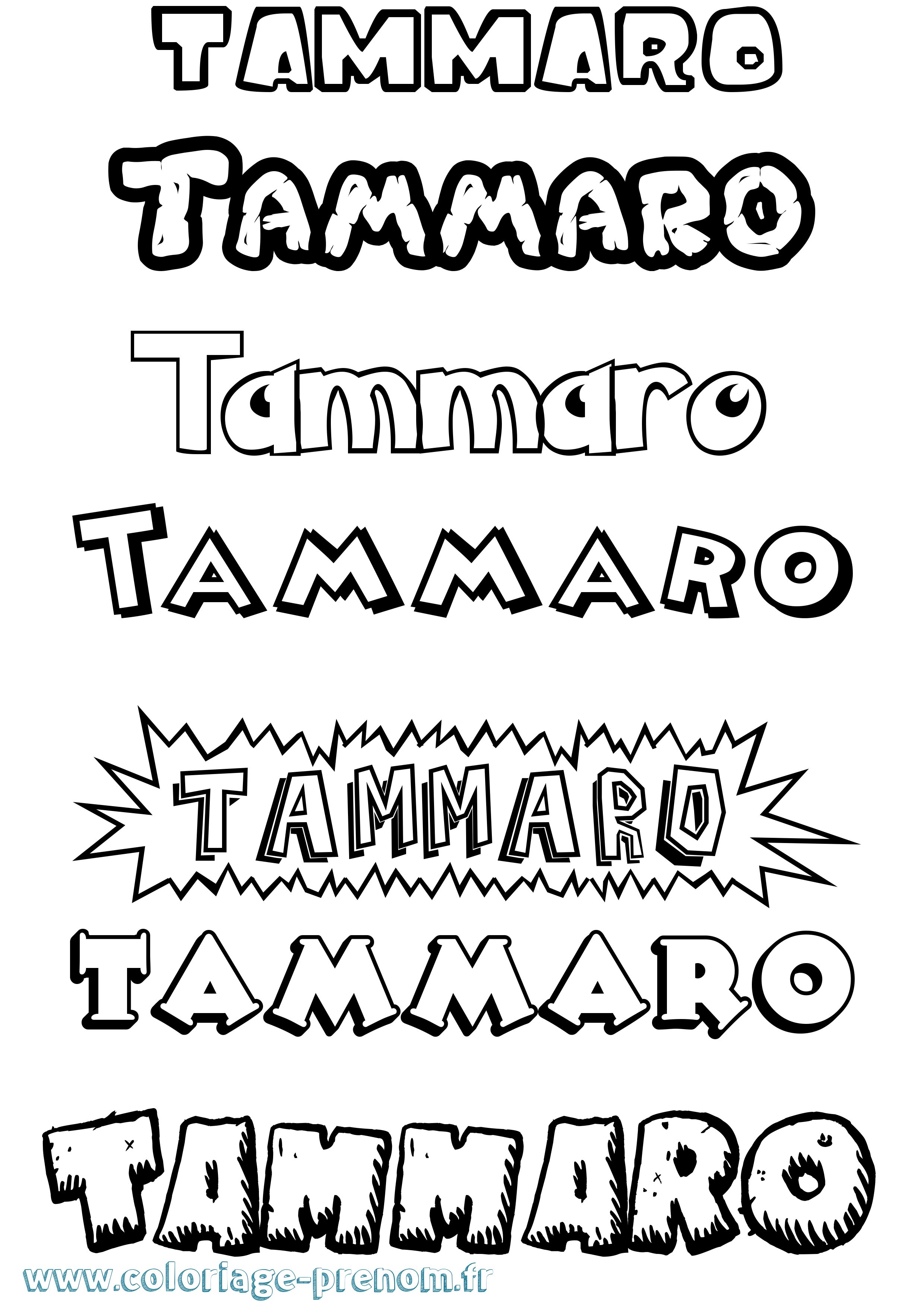 Coloriage Tammaro Dessin Animé Coloriage prénom Tammaro Dessin Animé
