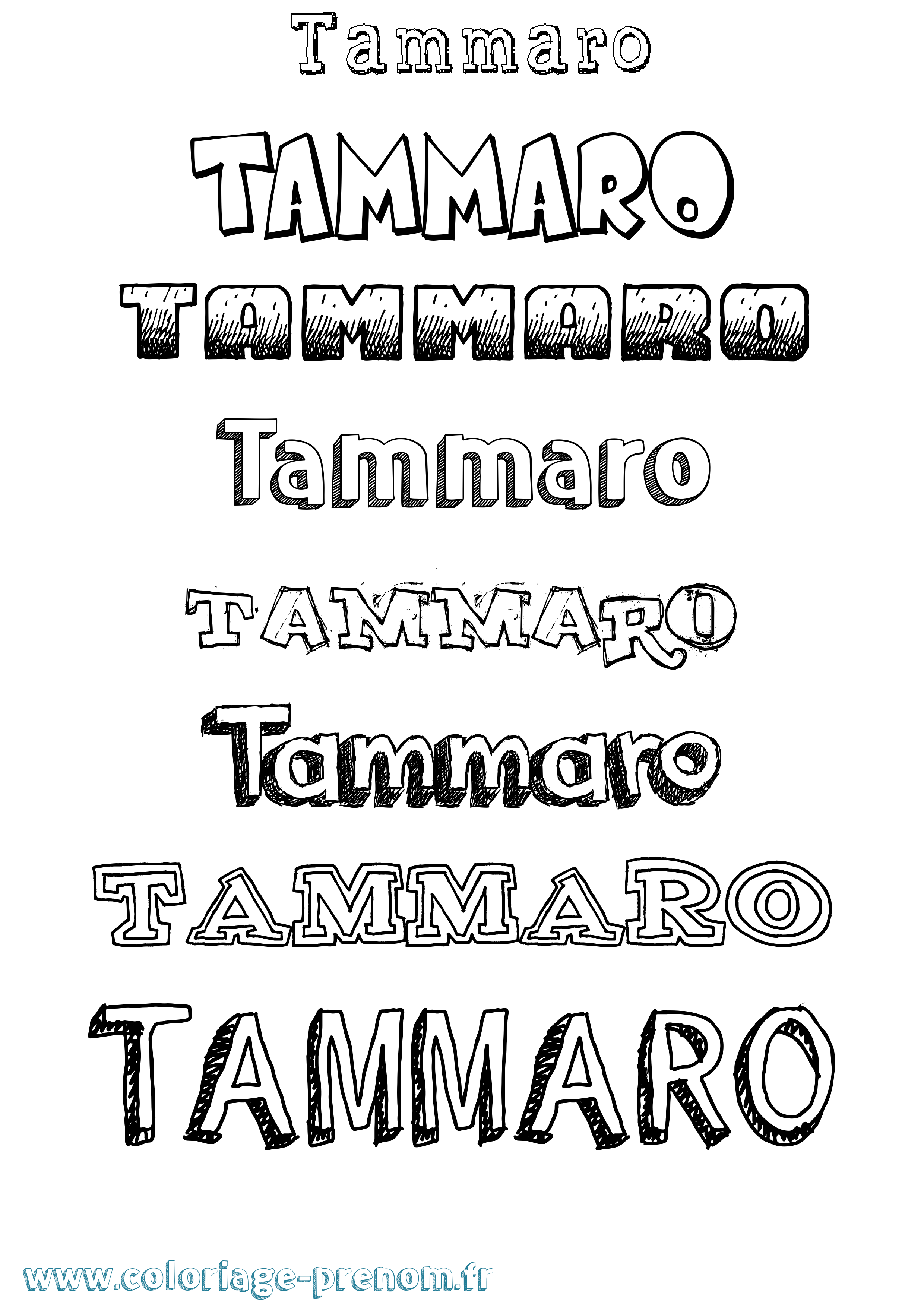 Coloriage Tammaro Dessiné Coloriage prénom Tammaro Dessiné