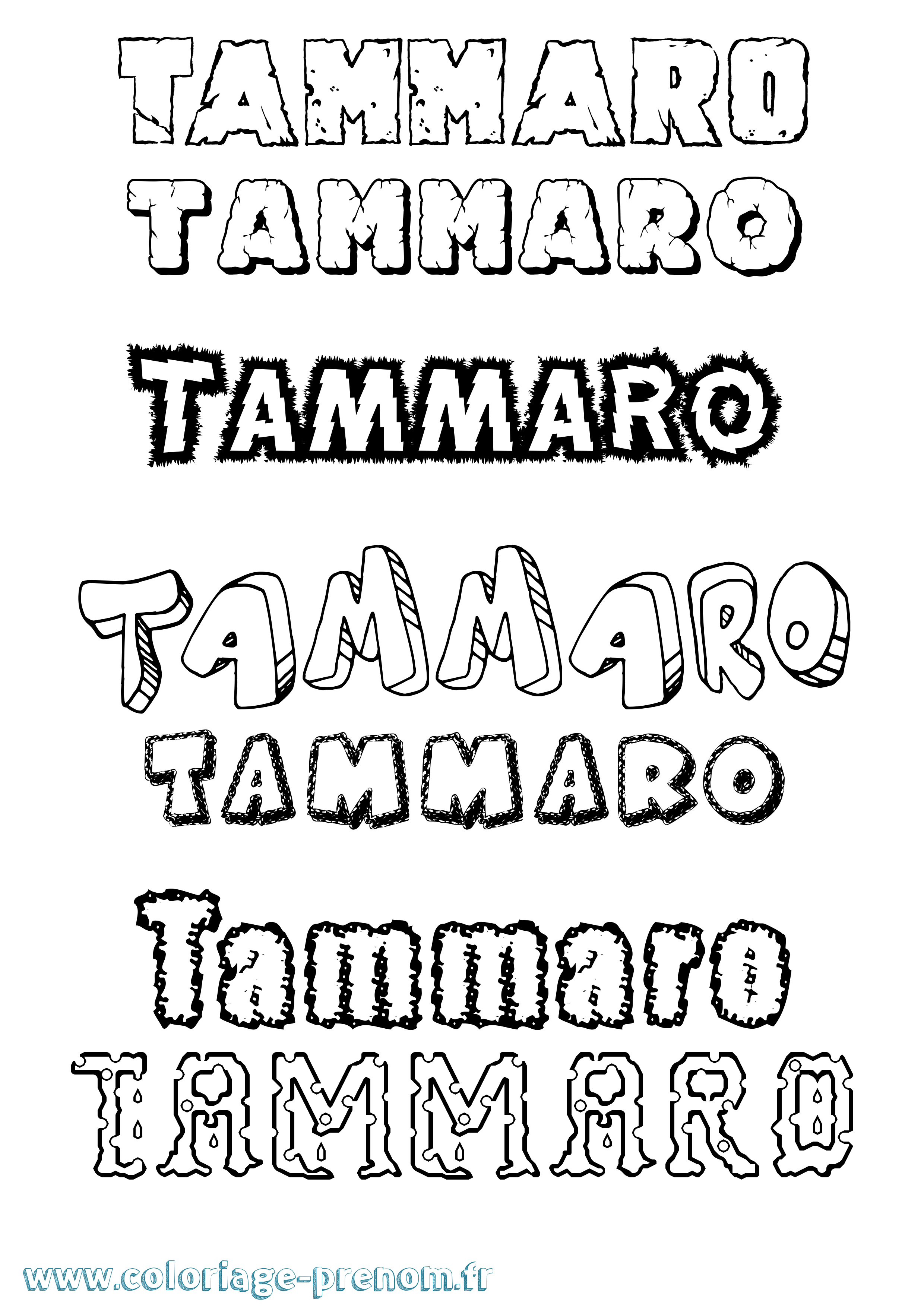 Coloriage Tammaro Destructuré Coloriage prénom Tammaro Destructuré