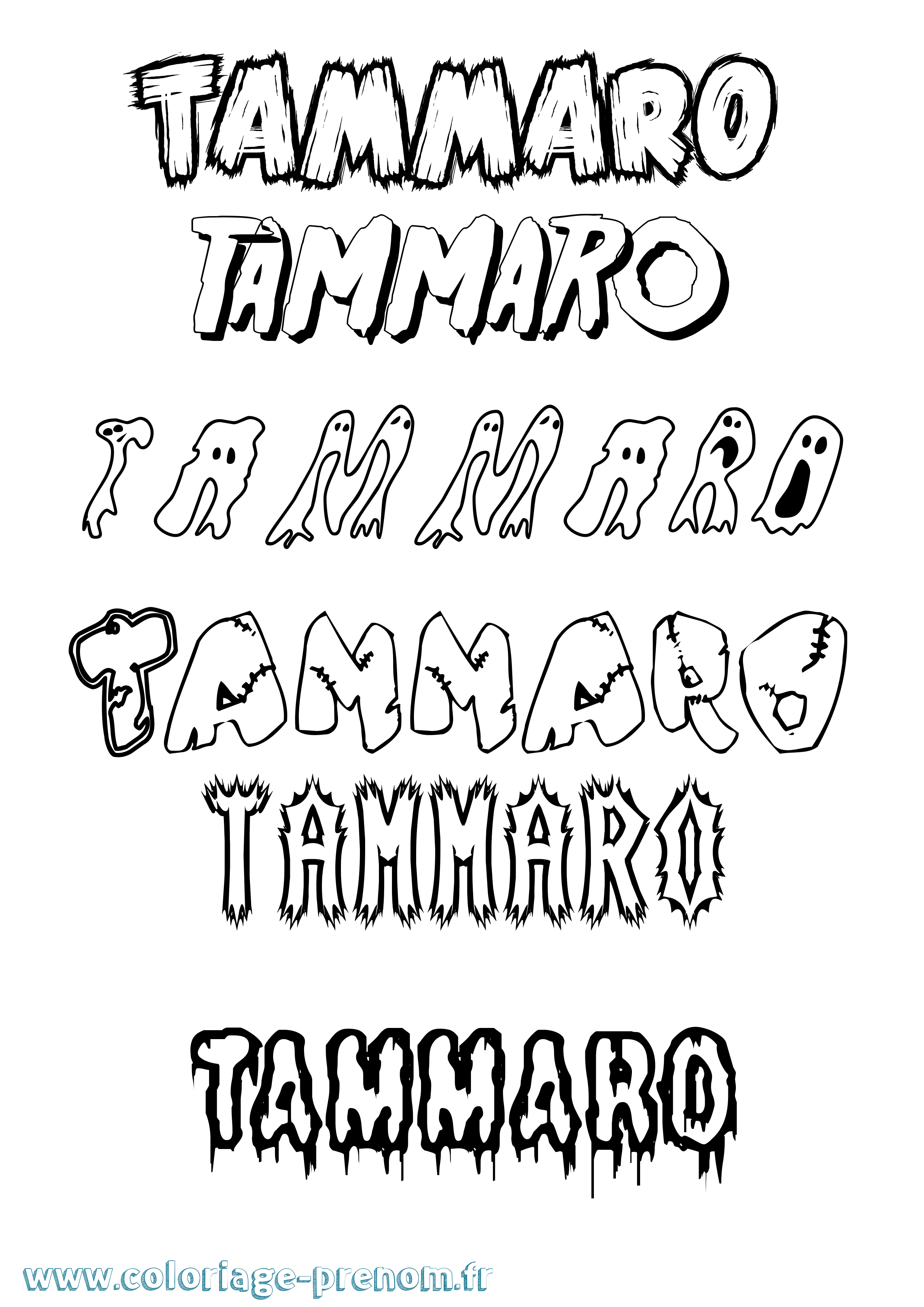 Coloriage Tammaro Frisson Coloriage prénom Tammaro Frisson