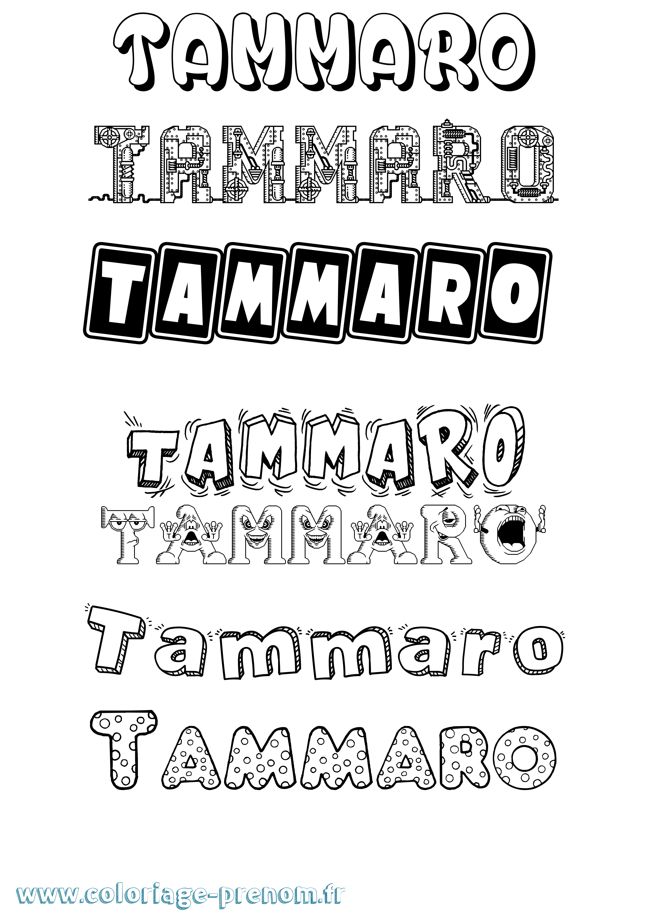 Coloriage Tammaro Fun Coloriage prénom Tammaro Fun
