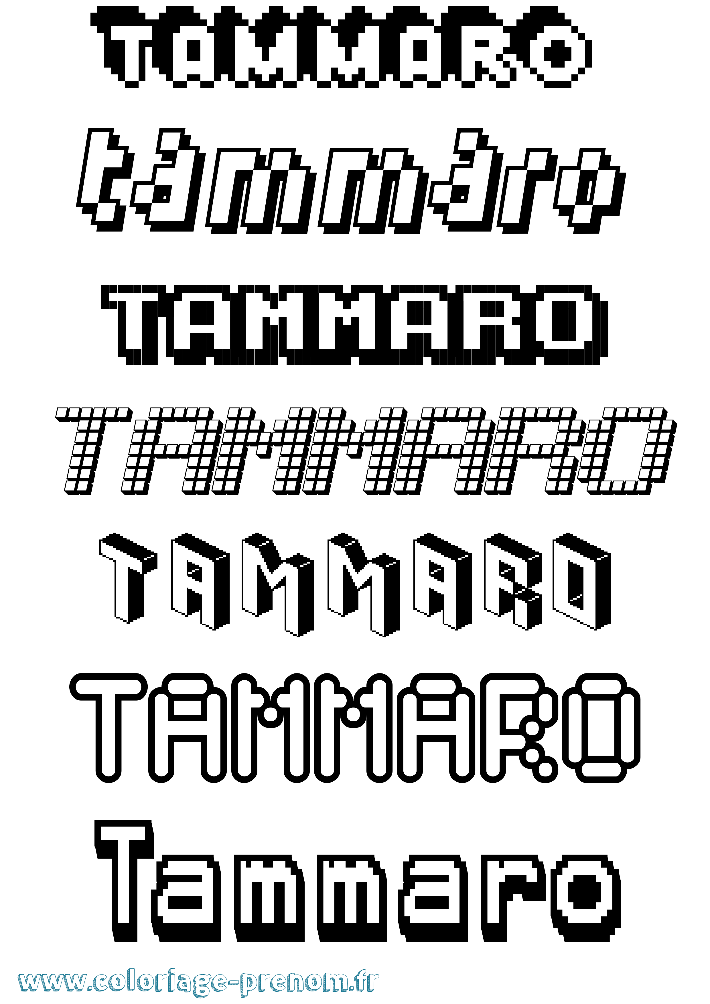 Coloriage Tammaro Pixel Coloriage prénom Tammaro Pixel