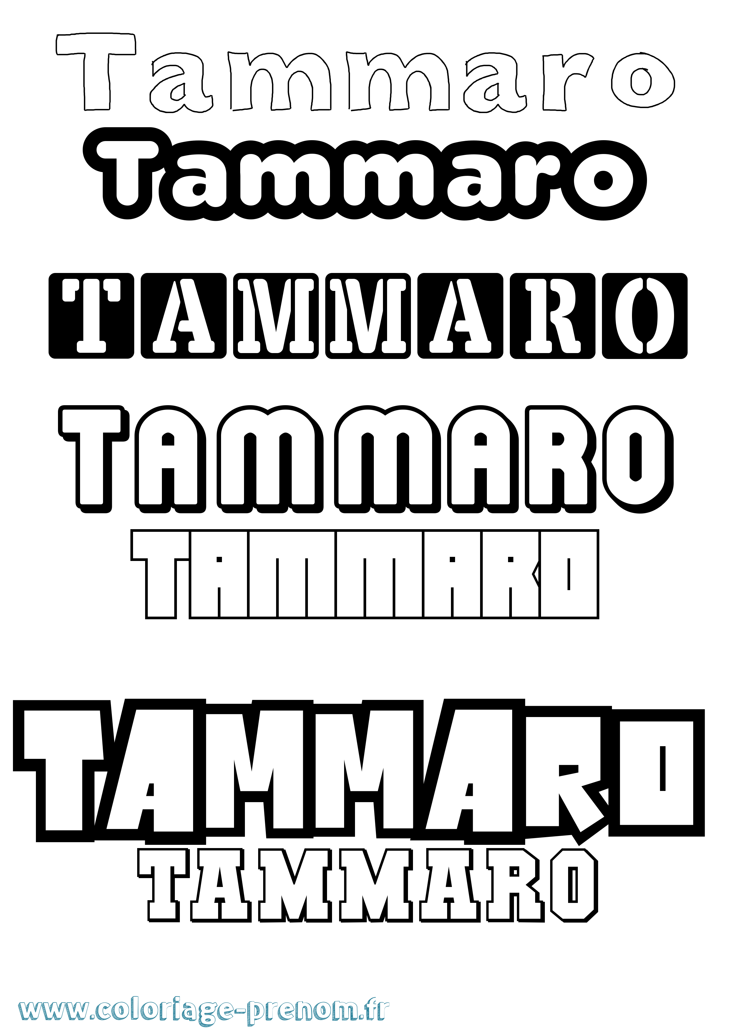 Coloriage Tammaro Simple Coloriage prénom Tammaro Simple