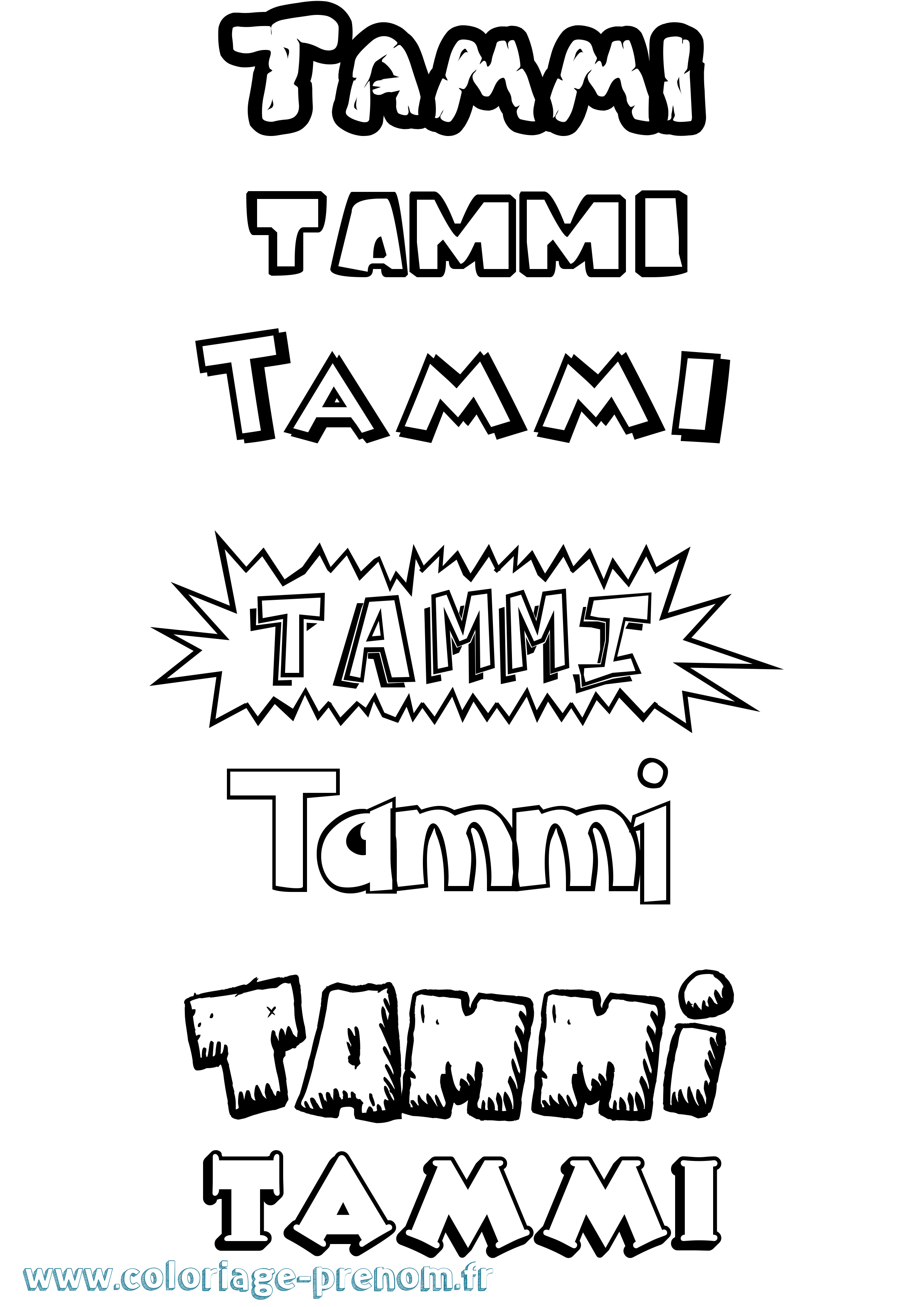 Coloriage prénom Tammi Dessin Animé