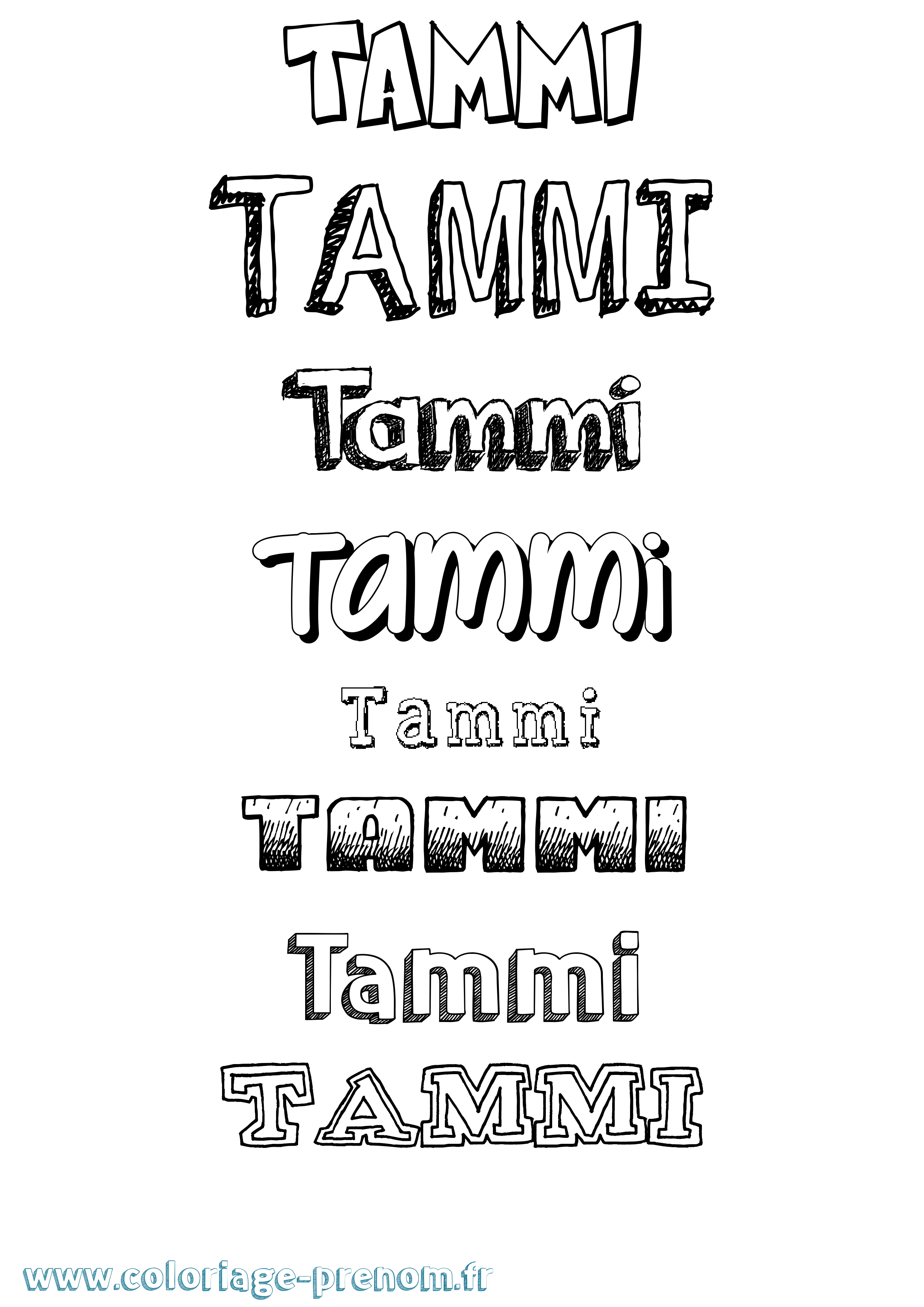 Coloriage Tammi Dessiné Coloriage prénom Tammi Dessiné