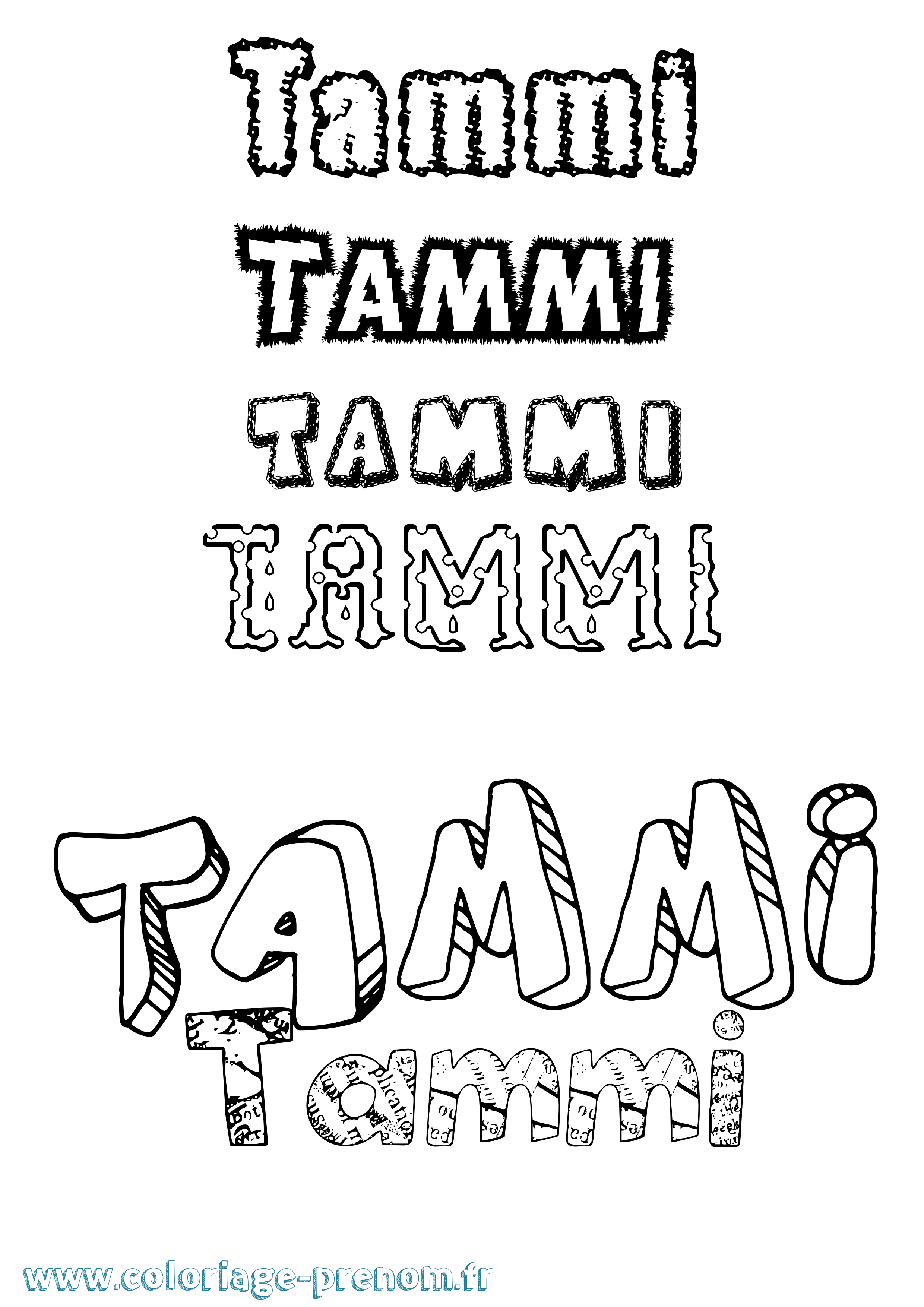 Coloriage Tammi Destructuré Coloriage prénom Tammi Destructuré