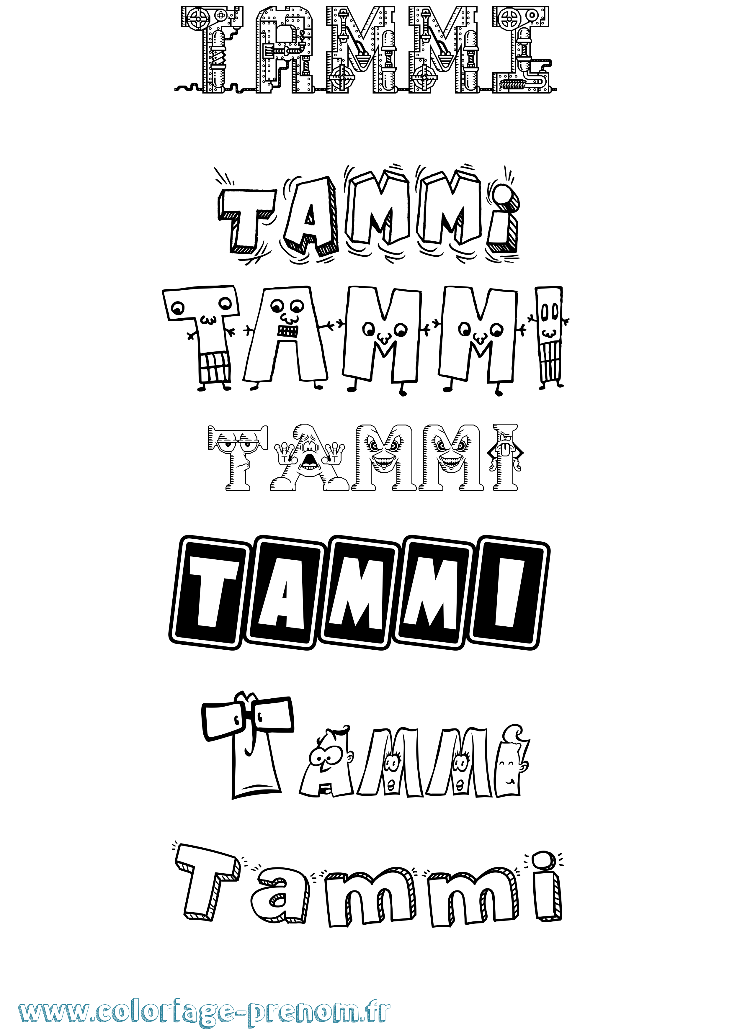 Coloriage Tammi Fun Coloriage prénom Tammi Fun