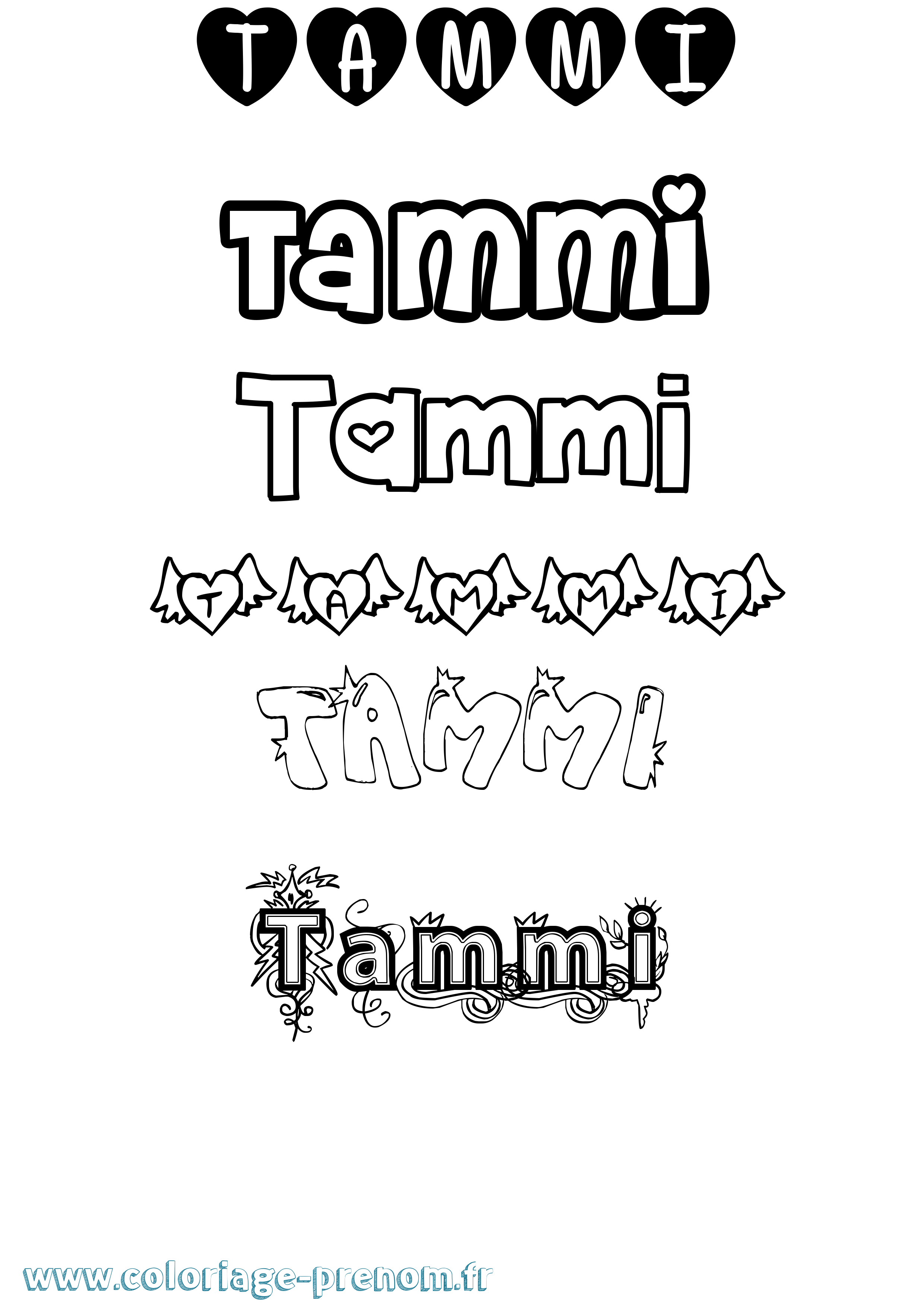 Coloriage prénom Tammi Girly