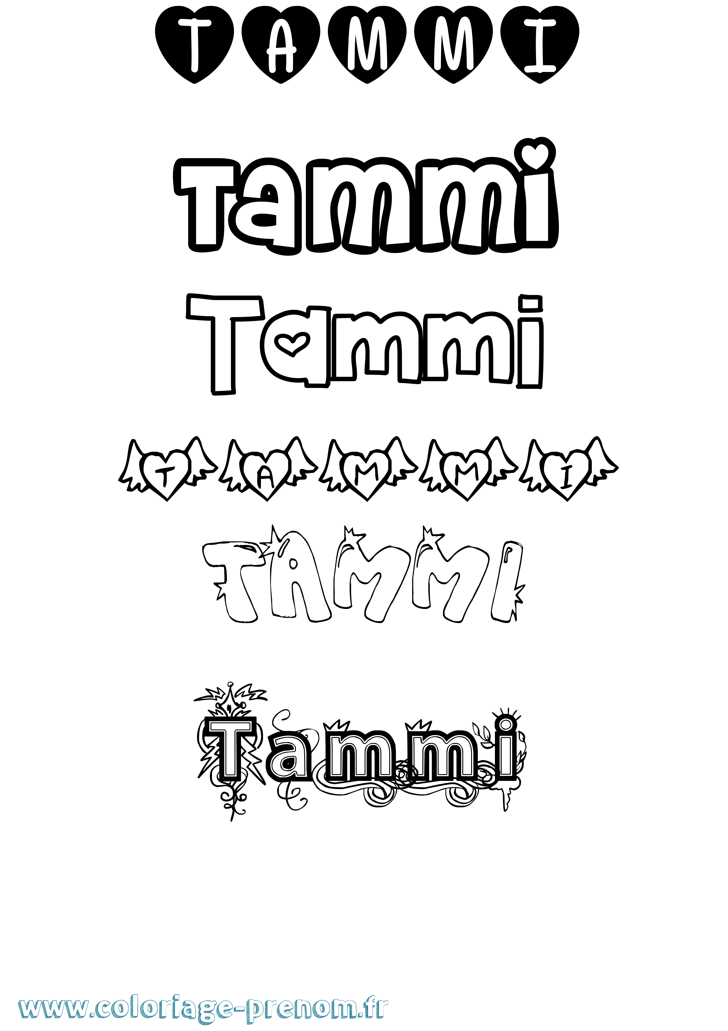 Coloriage Tammi Girly Coloriage prénom Tammi Girly