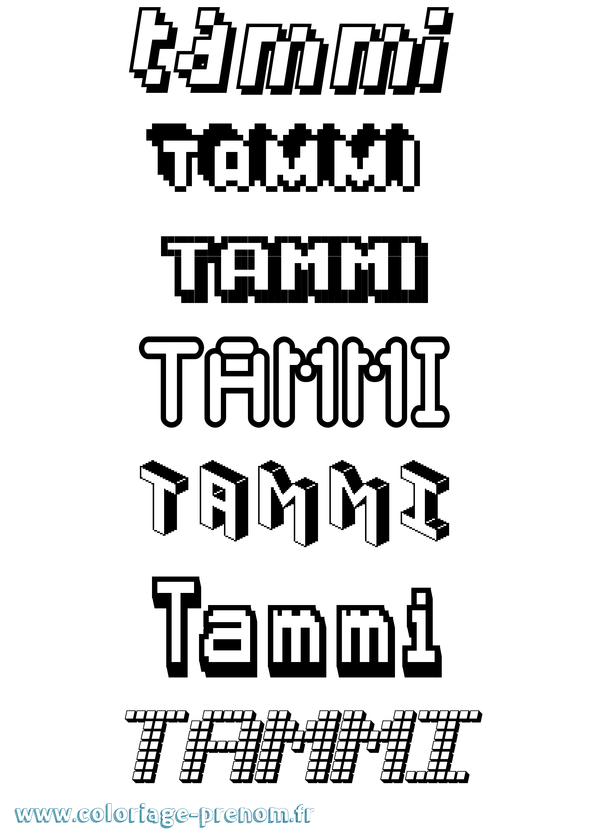 Coloriage prénom Tammi Pixel