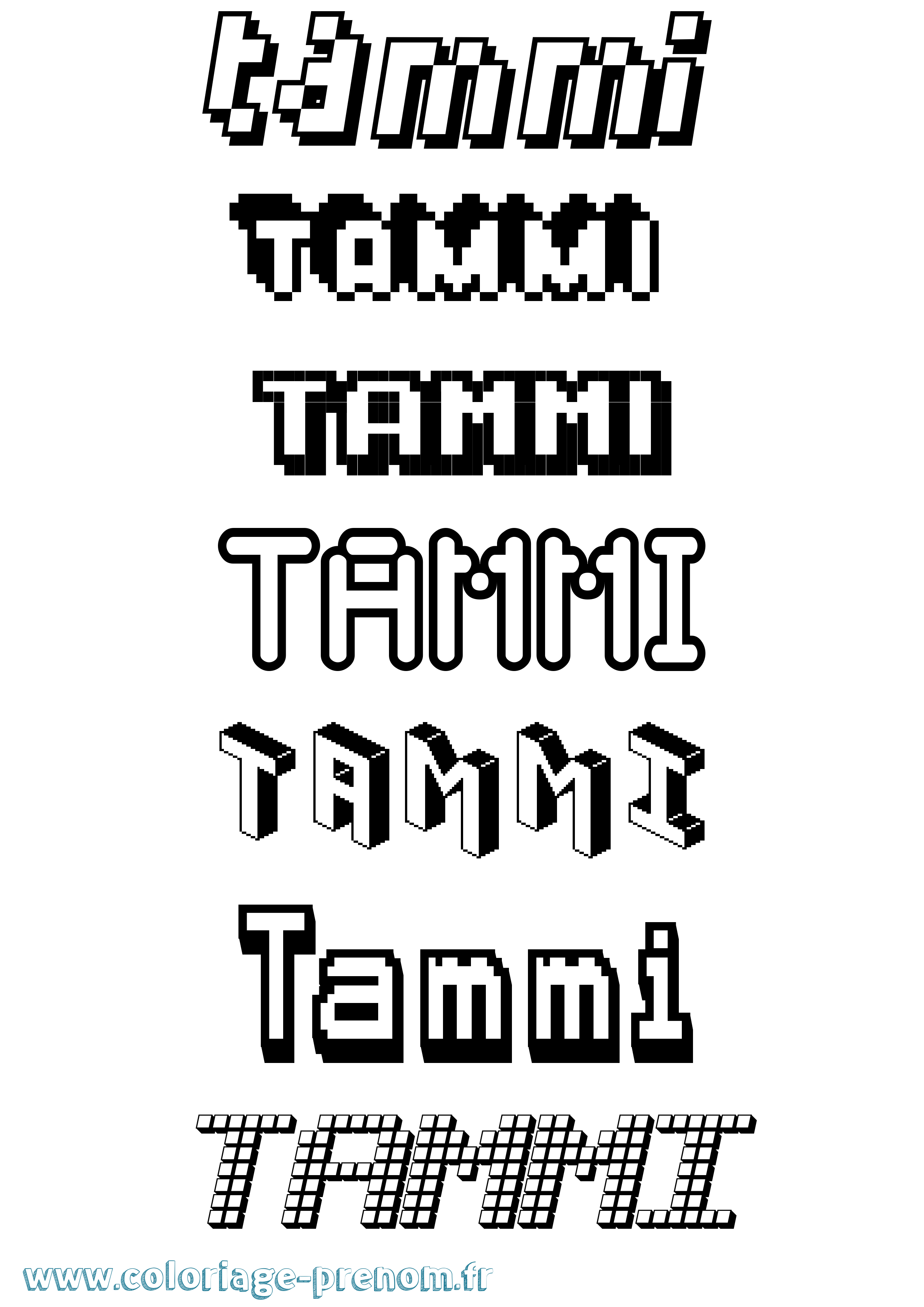 Coloriage Tammi Pixel Coloriage prénom Tammi Pixel