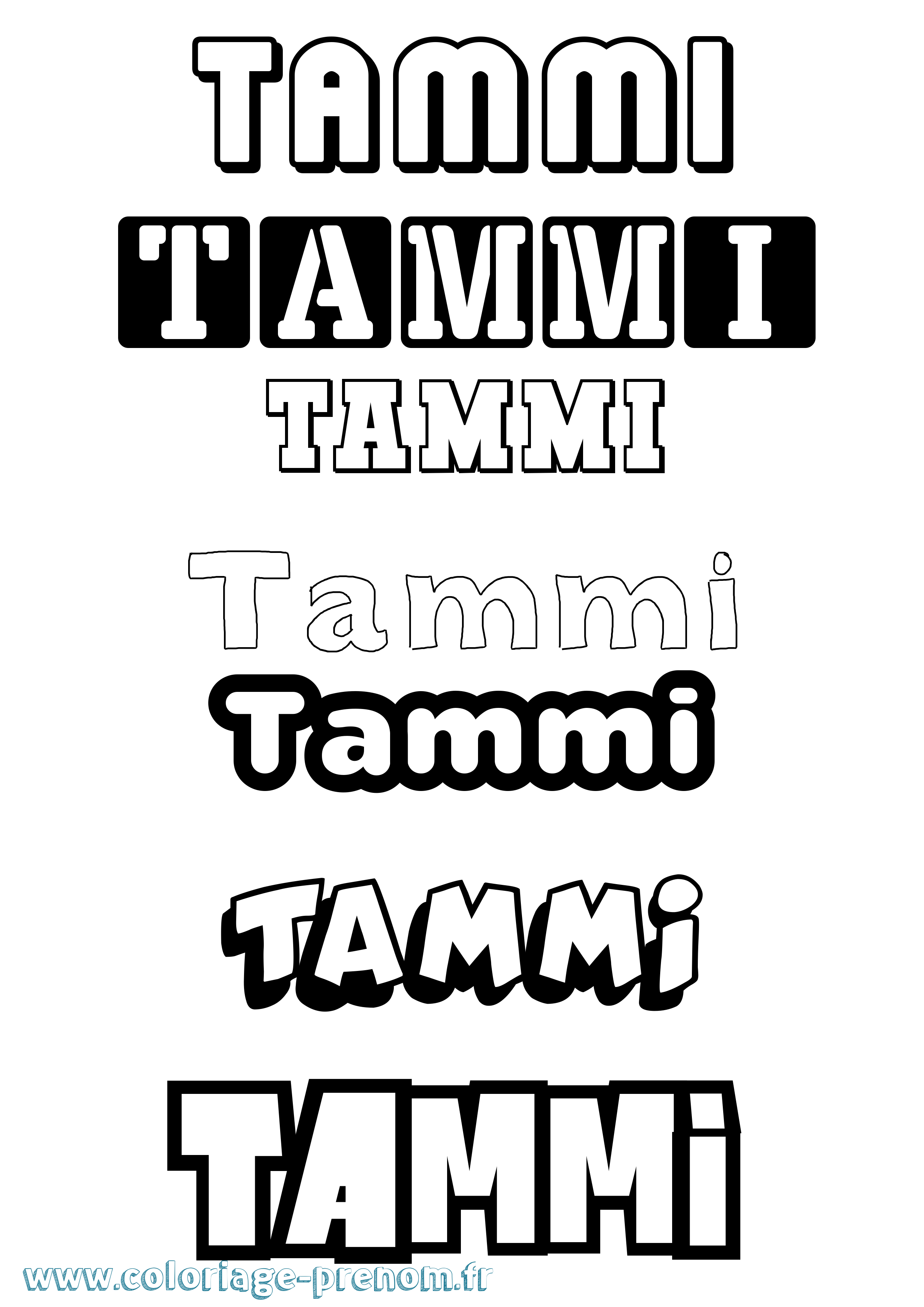 Coloriage Tammi Simple Coloriage prénom Tammi Simple
