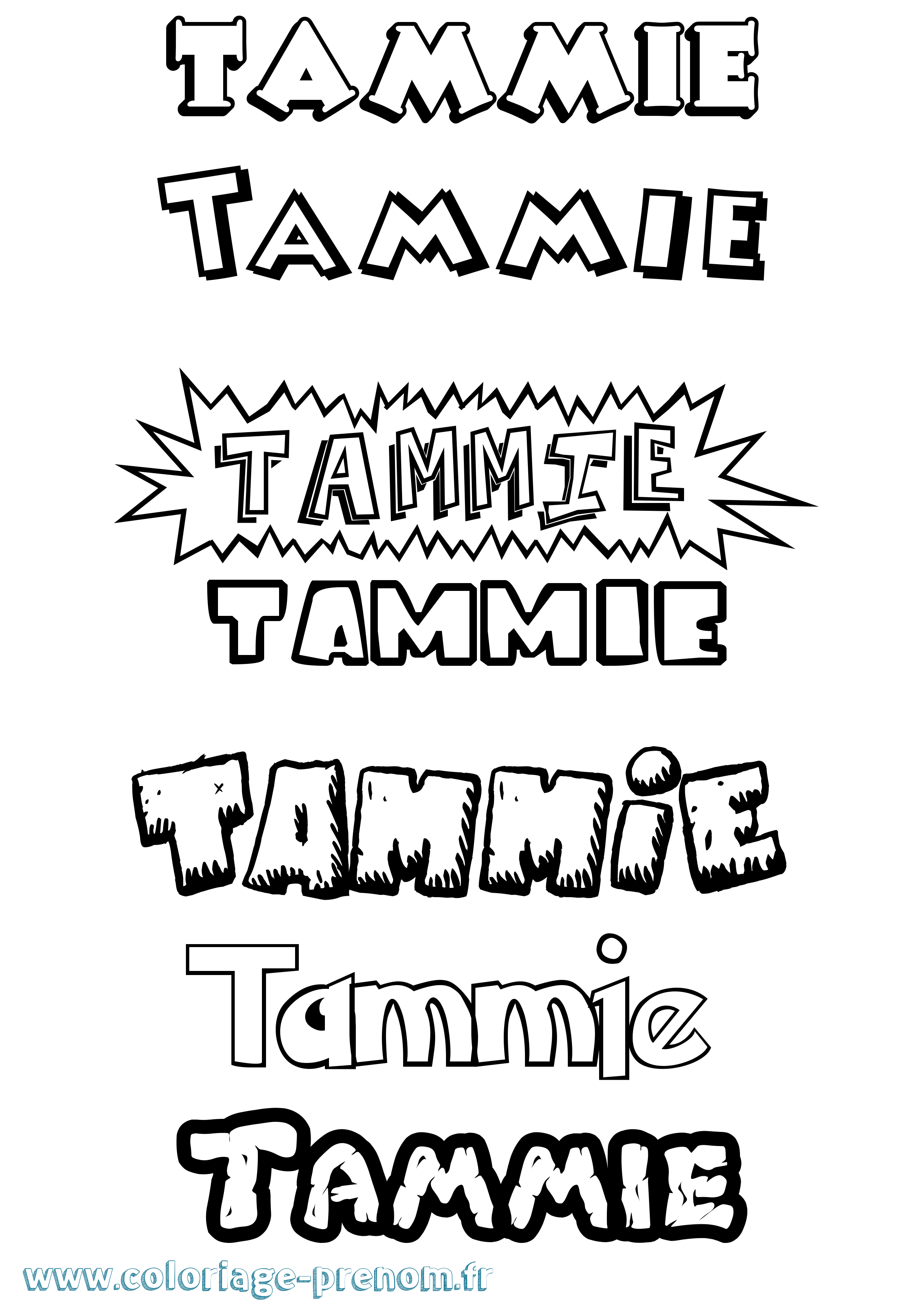 Coloriage prénom Tammie Dessin Animé