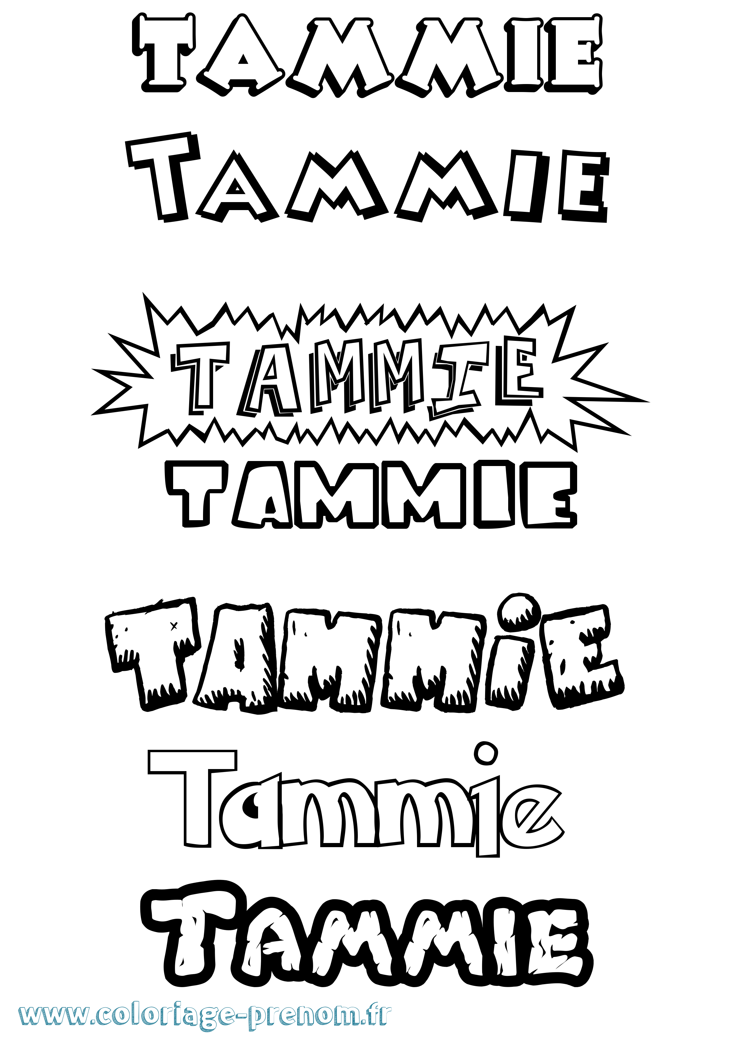 Coloriage Tammie Dessin Animé Coloriage prénom Tammie Dessin Animé