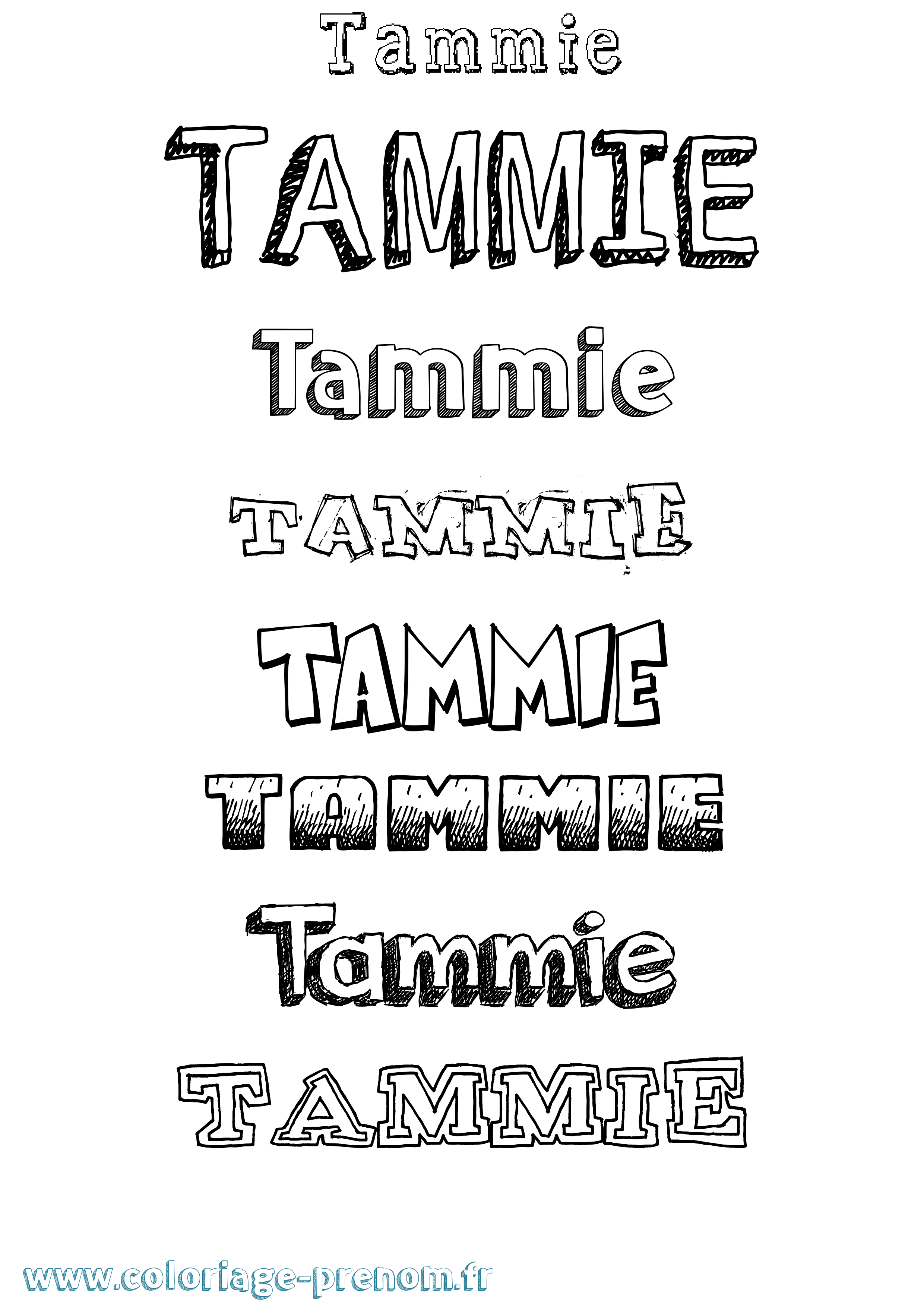 Coloriage prénom Tammie Dessiné