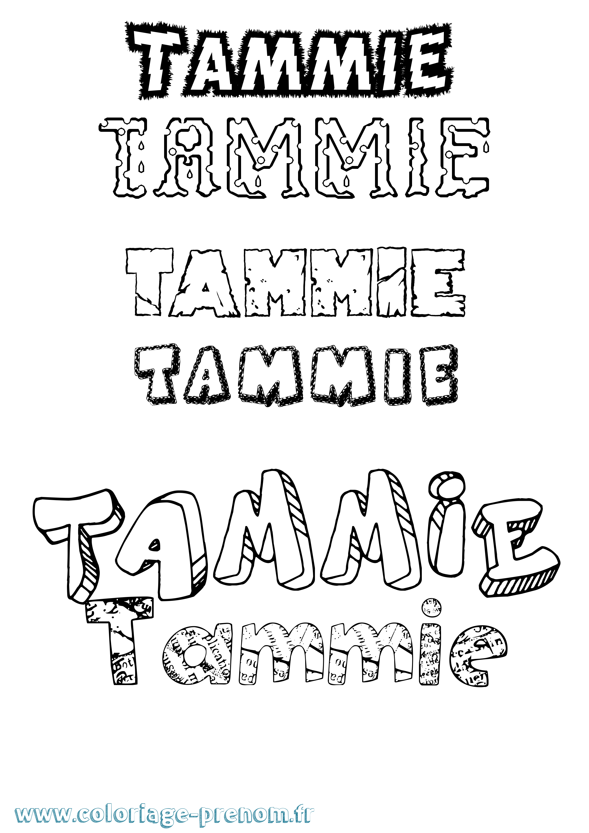 Coloriage prénom Tammie Destructuré