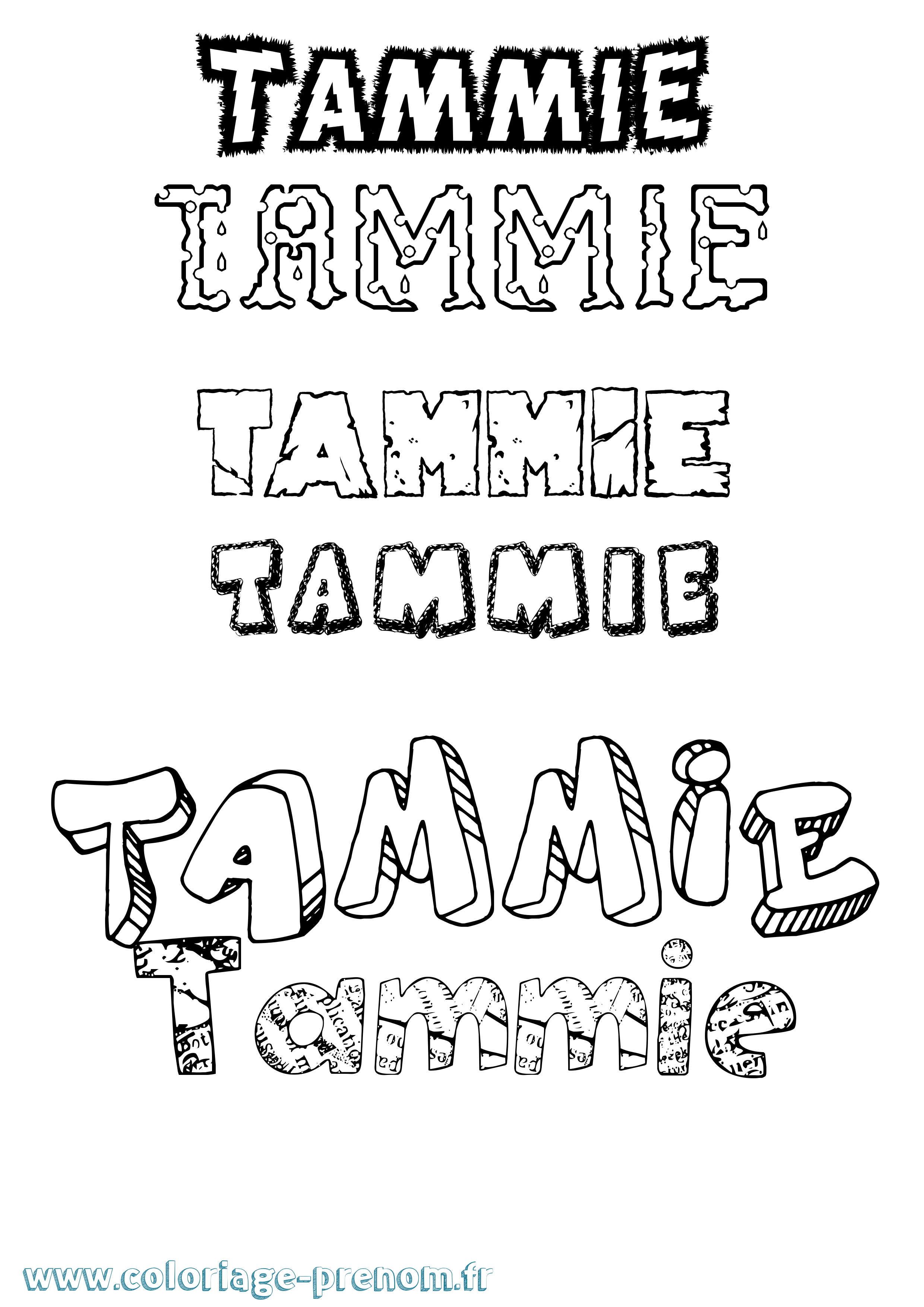 Coloriage Tammie Destructuré Coloriage prénom Tammie Destructuré