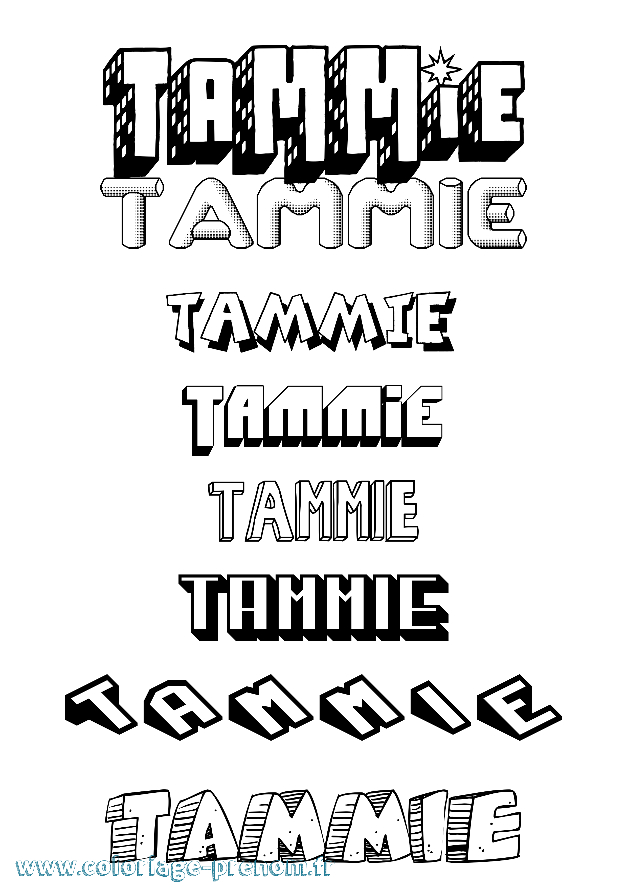 Coloriage prénom Tammie Effet 3D
