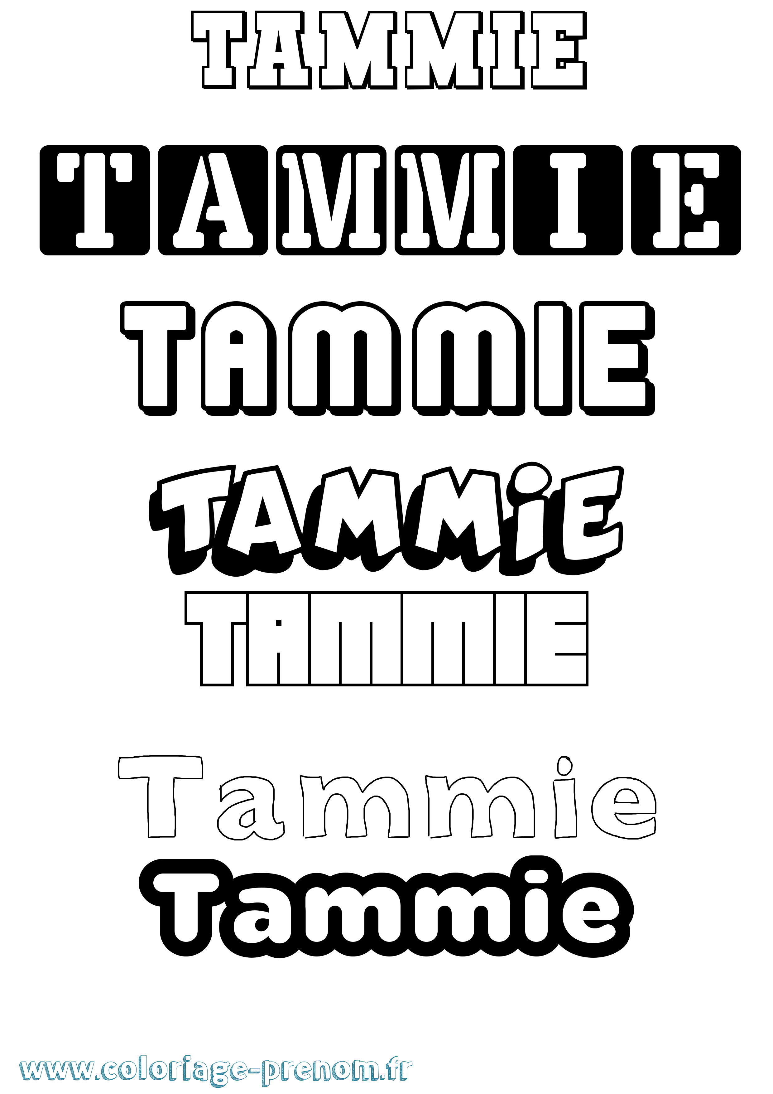 Coloriage Tammie Simple Coloriage prénom Tammie Simple