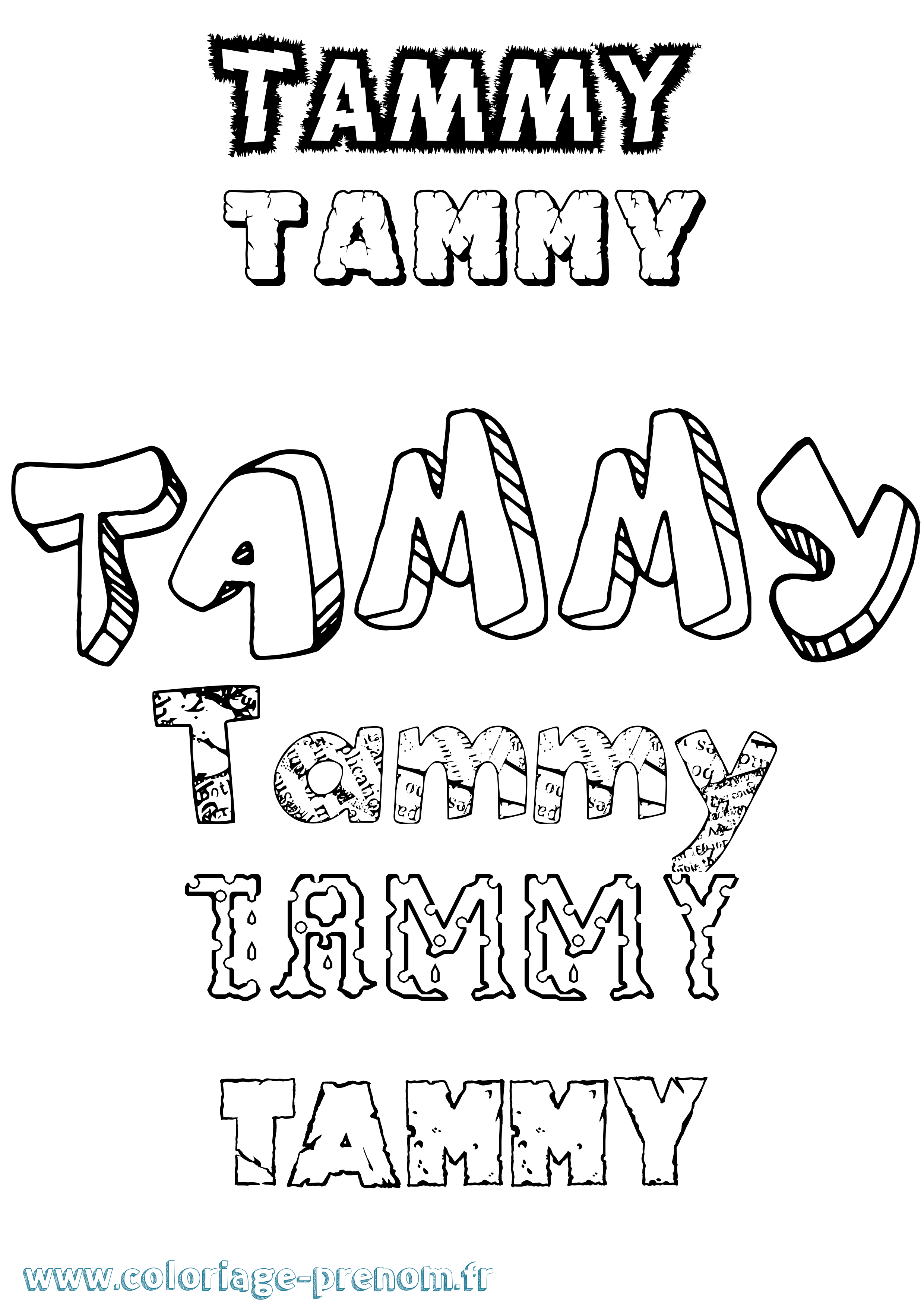 Coloriage prénom Tammy Destructuré