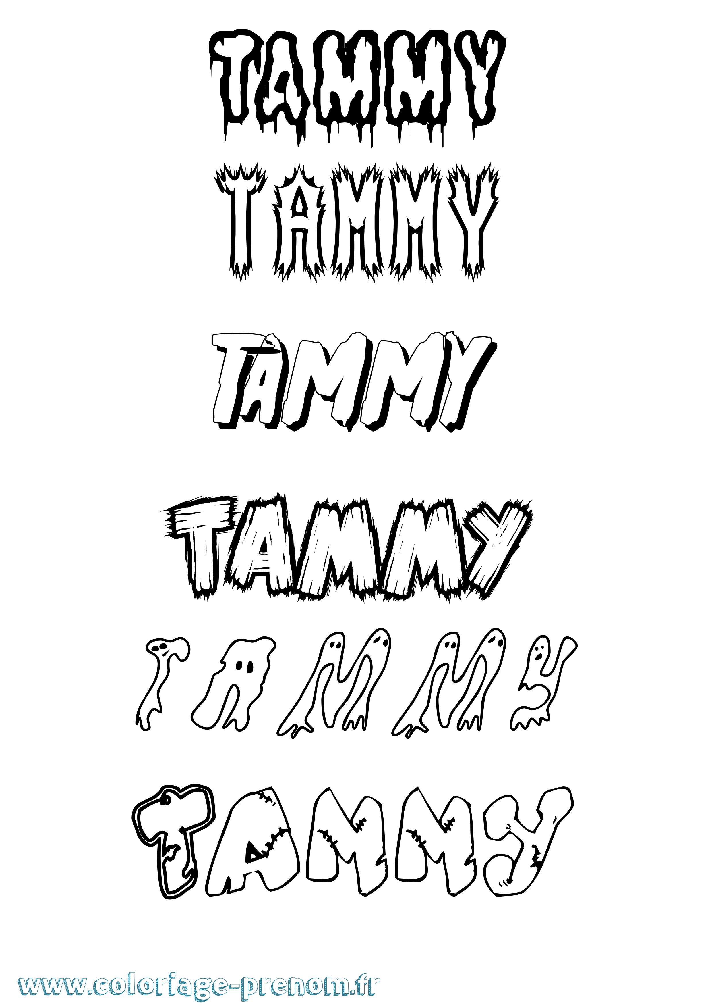 Coloriage prénom Tammy Frisson