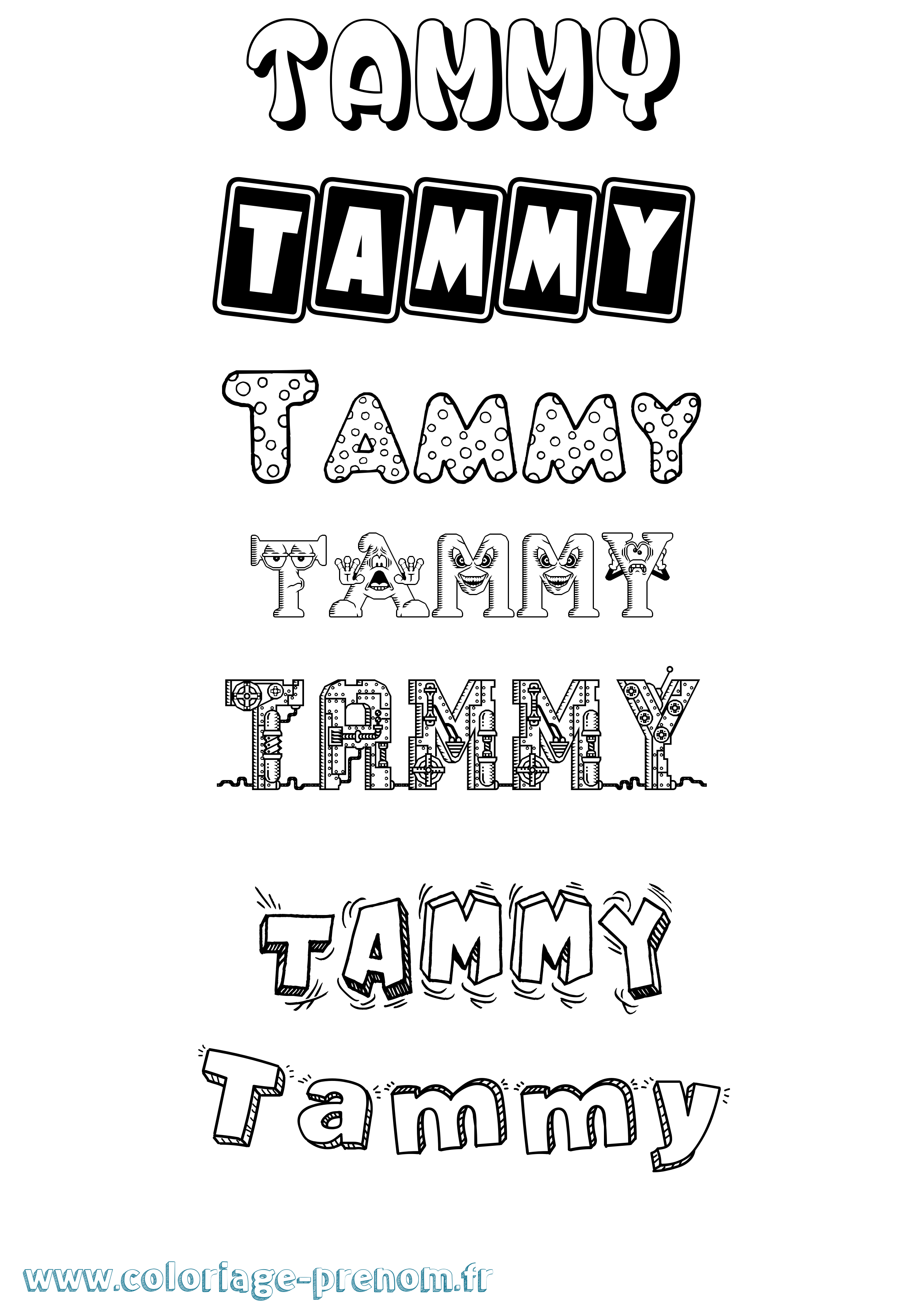 Coloriage prénom Tammy Fun
