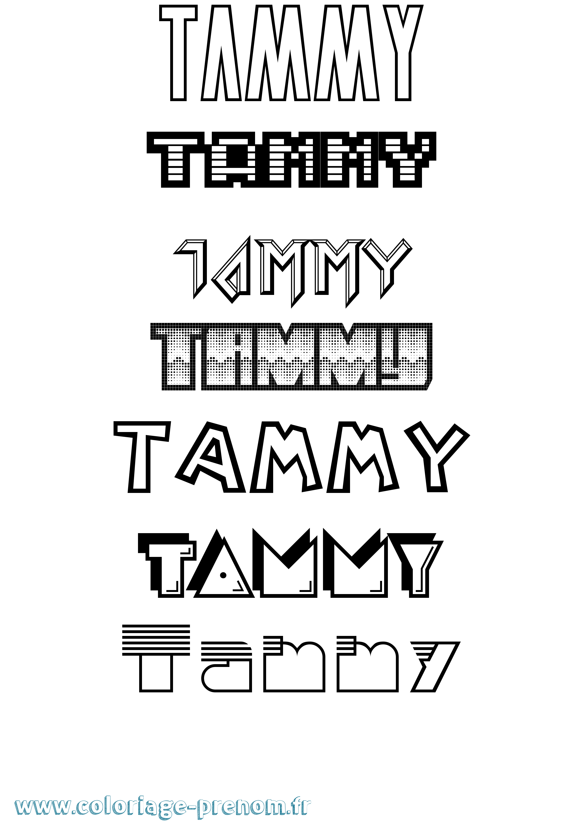 Coloriage prénom Tammy Jeux Vidéos