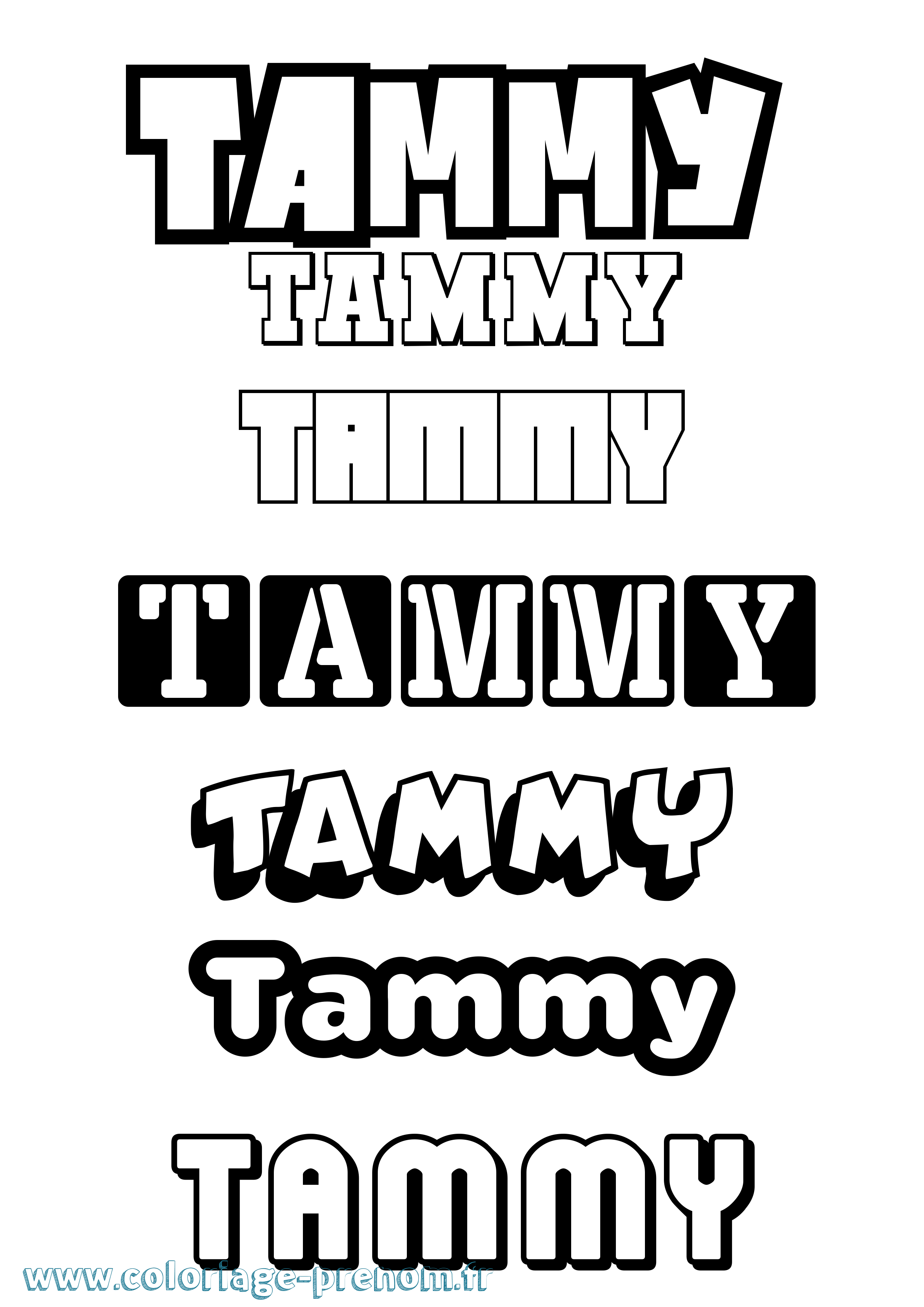 Coloriage prénom Tammy Simple