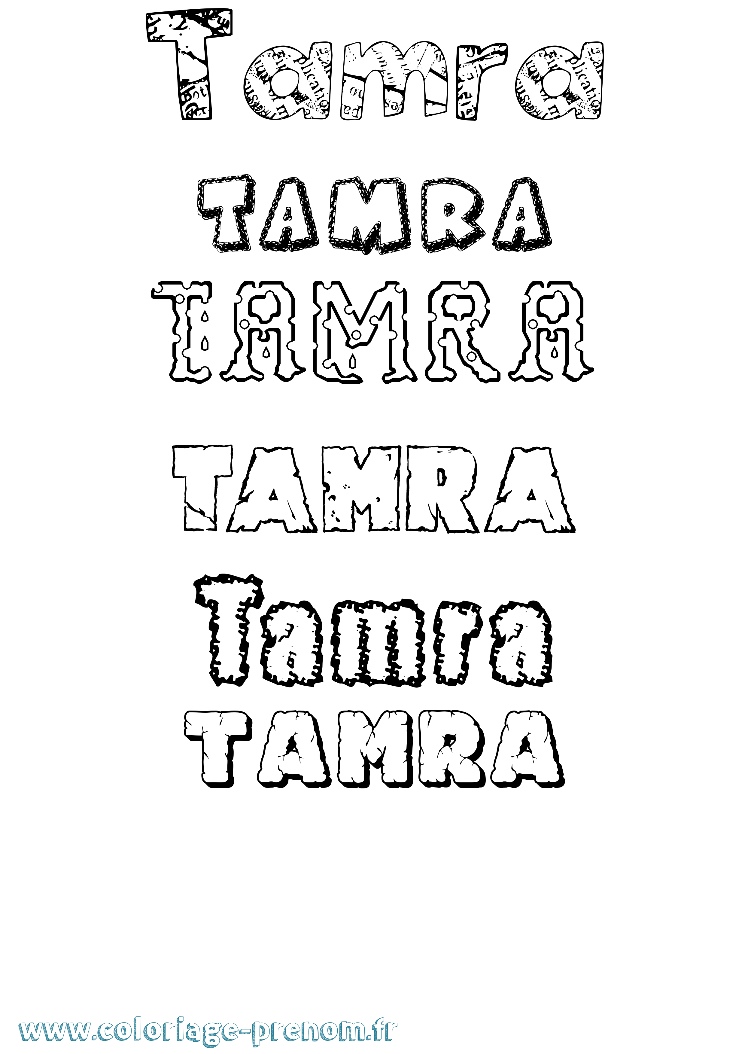 Coloriage Tamra Destructuré Coloriage prénom Tamra Destructuré