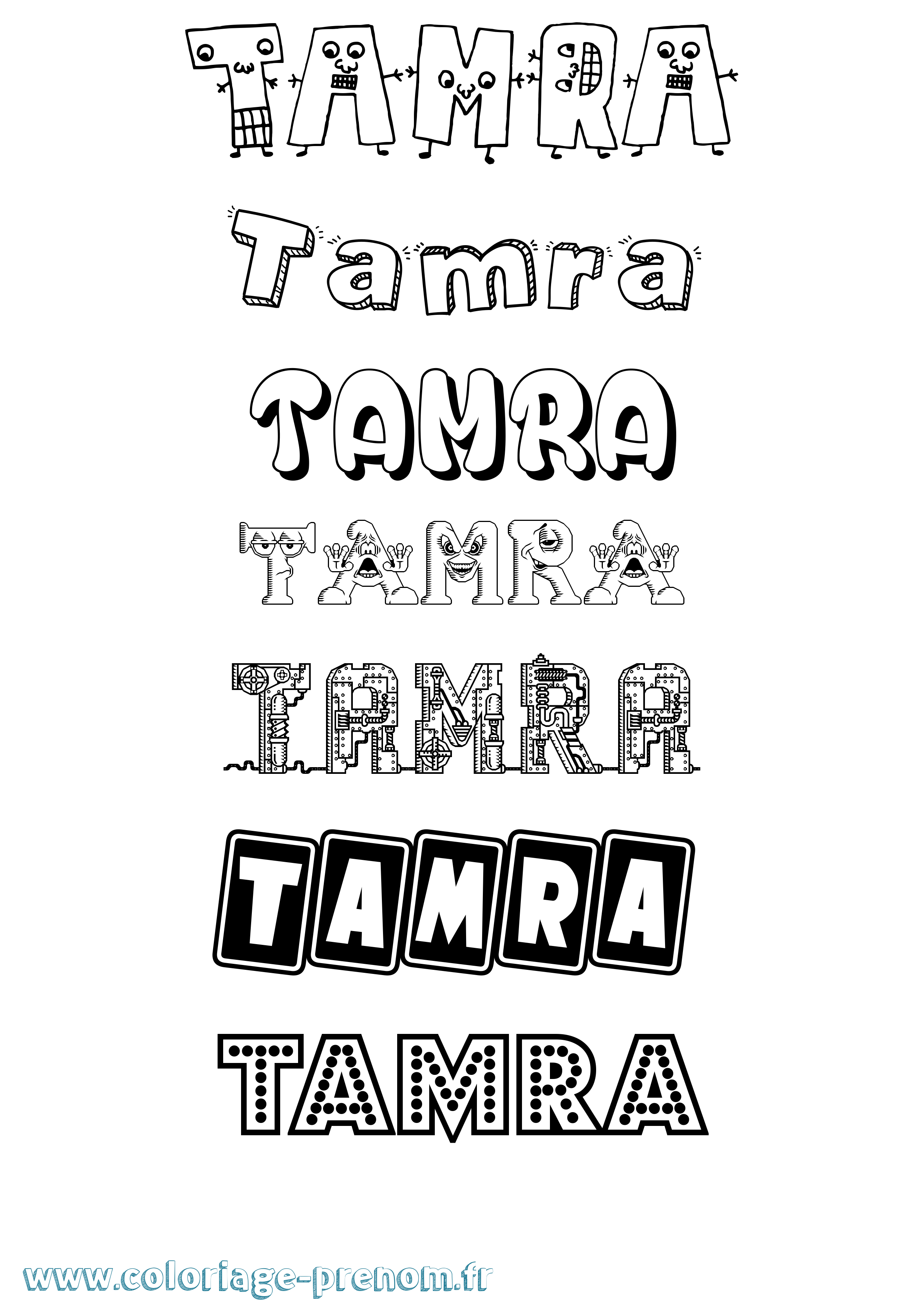 Coloriage Tamra Fun Coloriage prénom Tamra Fun