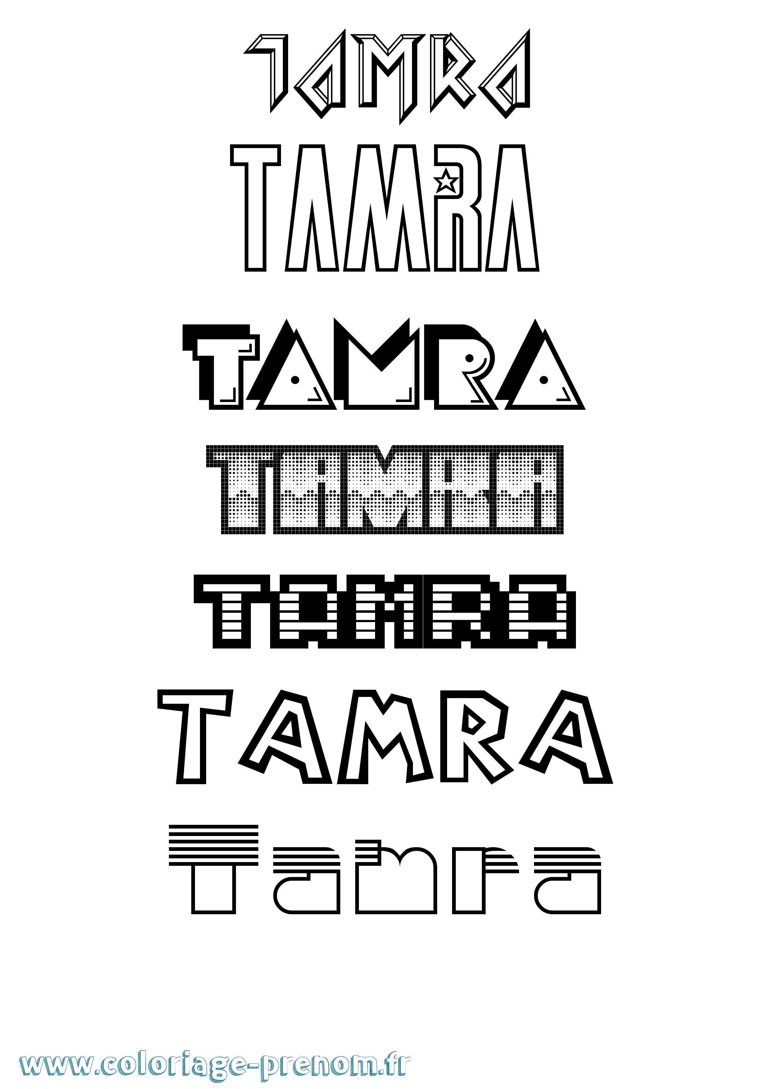 Coloriage prénom Tamra Jeux Vidéos