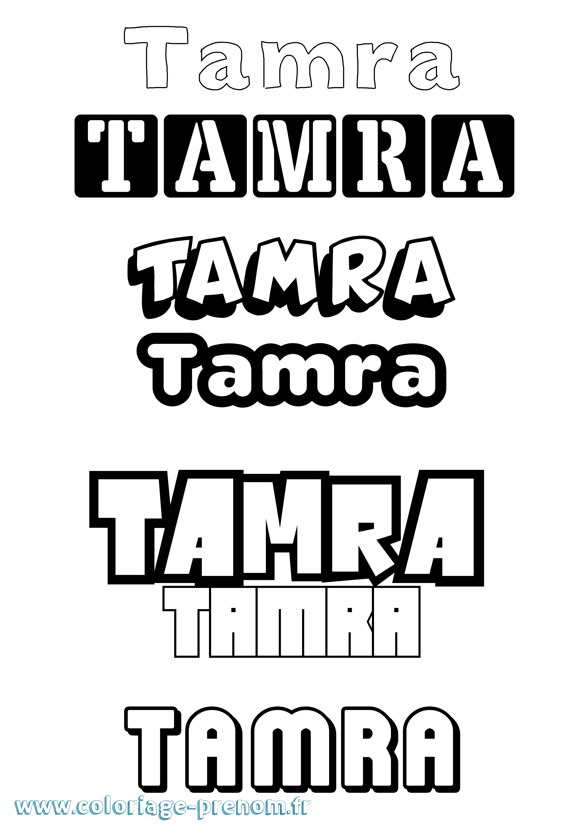 Coloriage Tamra Simple Coloriage prénom Tamra Simple