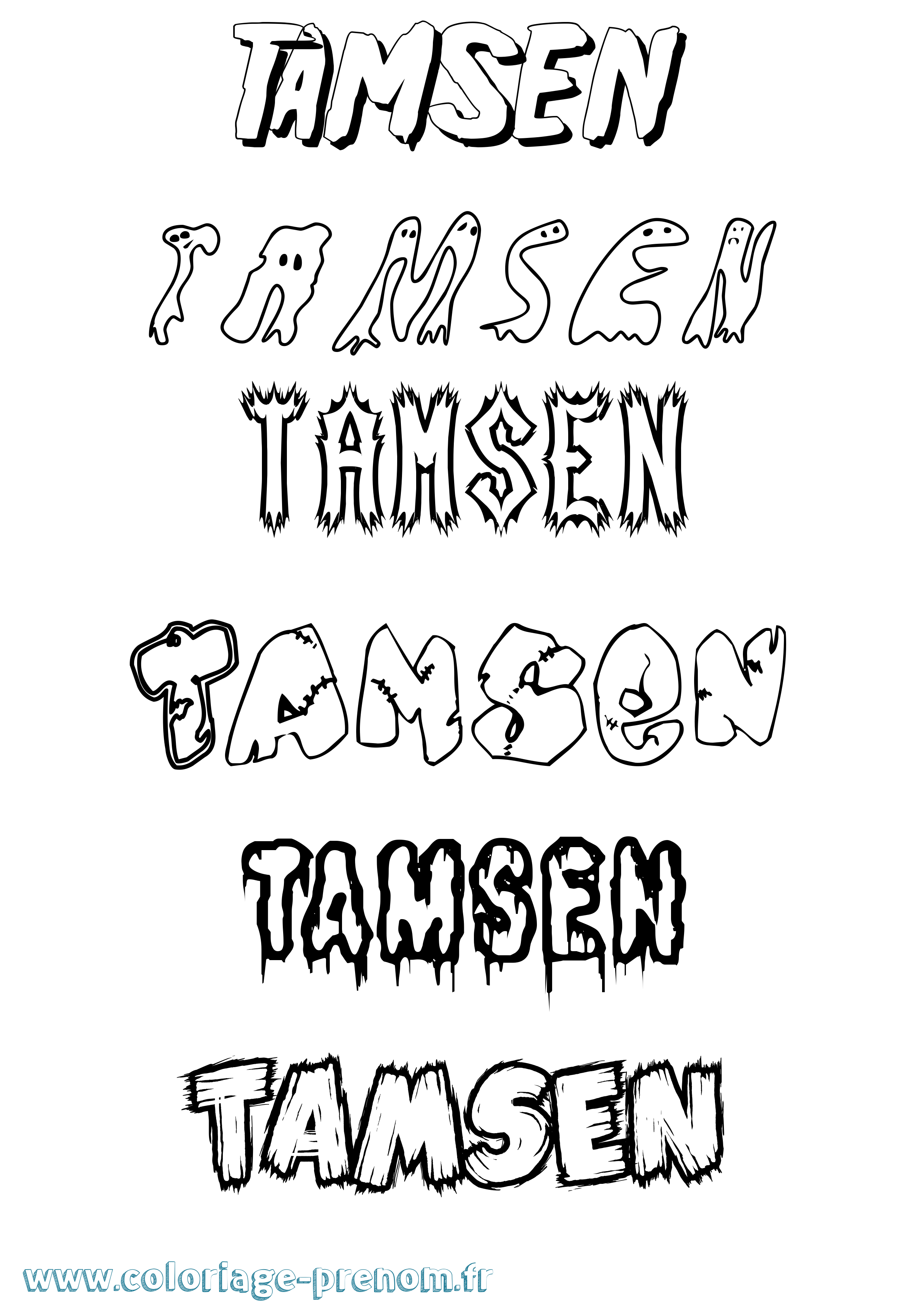 Coloriage prénom Tamsen Frisson