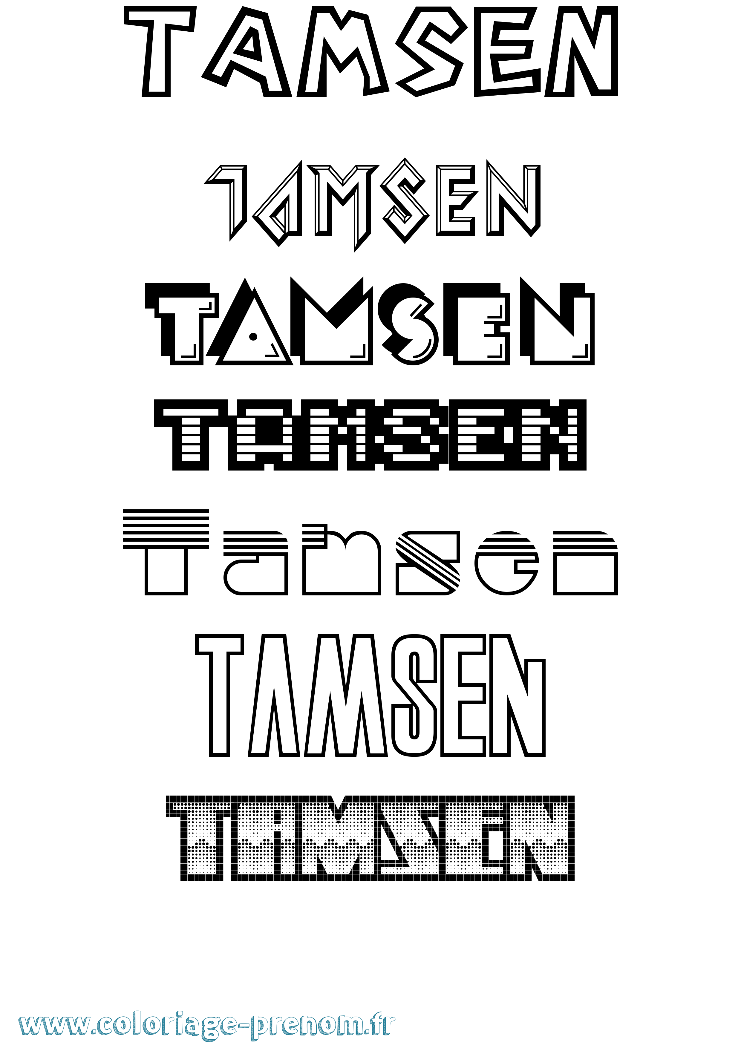 Coloriage Tamsen Jeux Vidéos Coloriage prénom Tamsen Jeux Vidéos