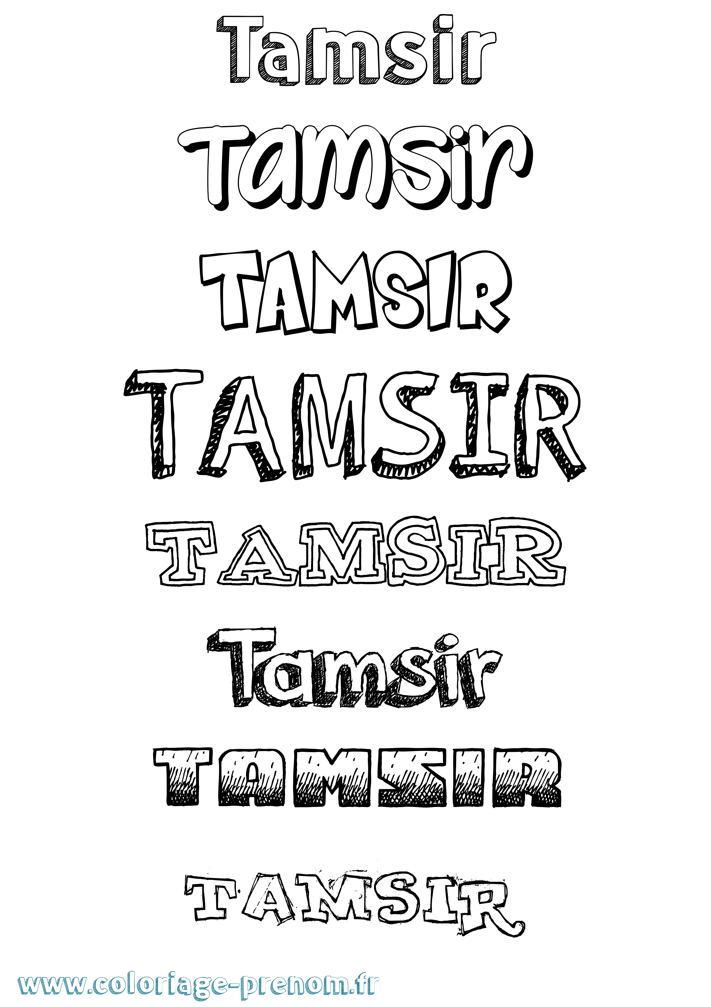 Coloriage prénom Tamsir Dessiné