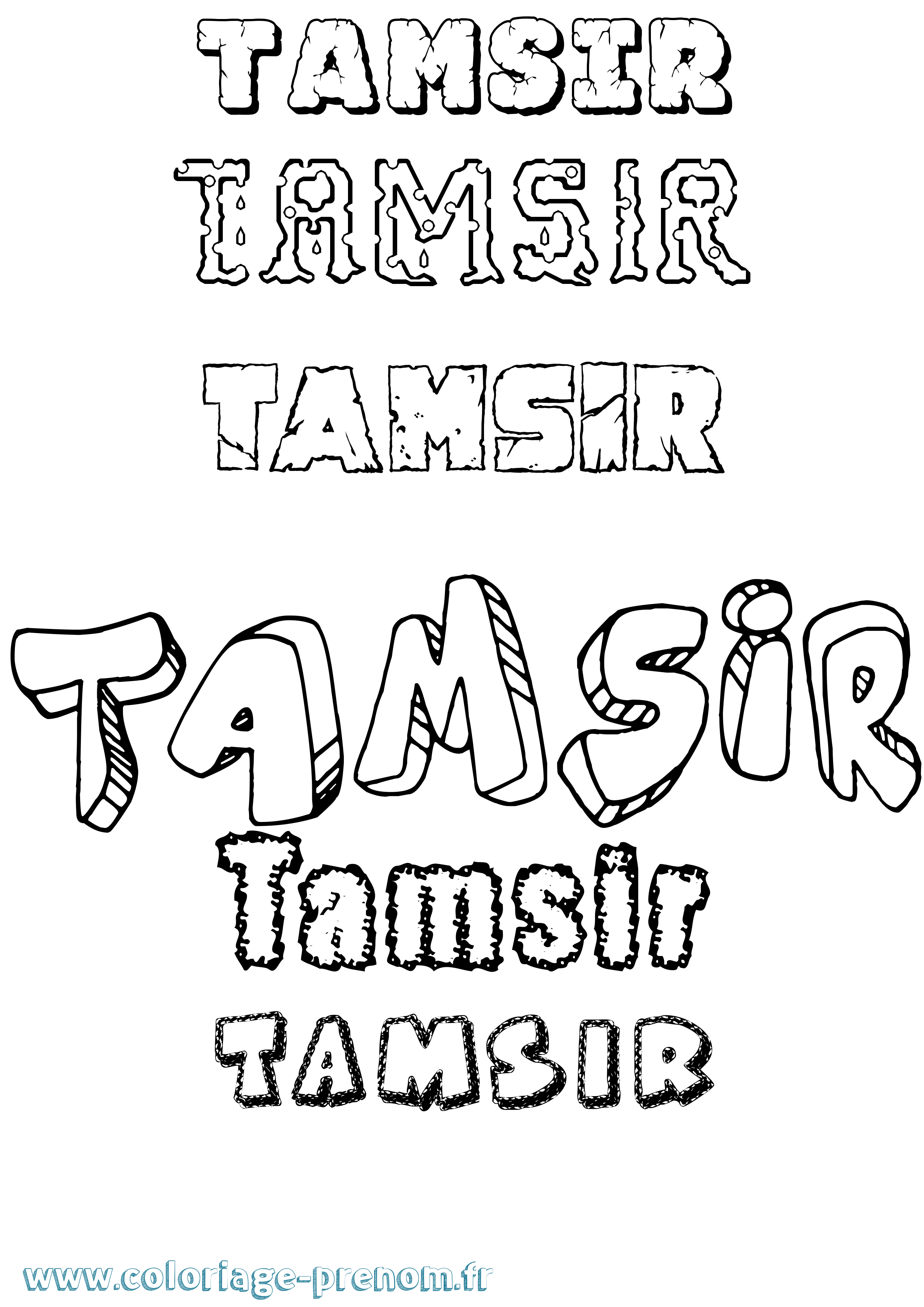 Coloriage prénom Tamsir Destructuré
