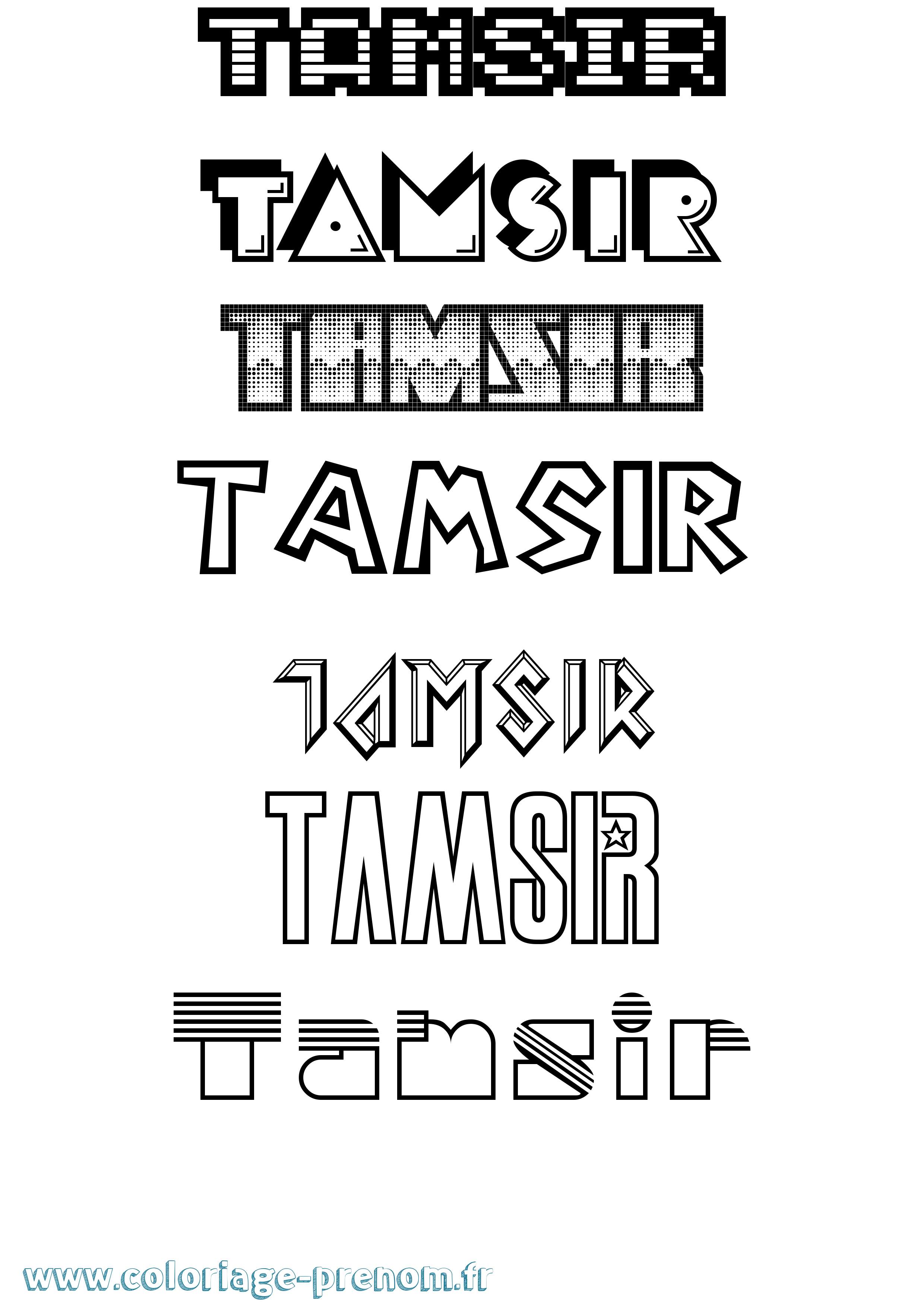 Coloriage prénom Tamsir Jeux Vidéos