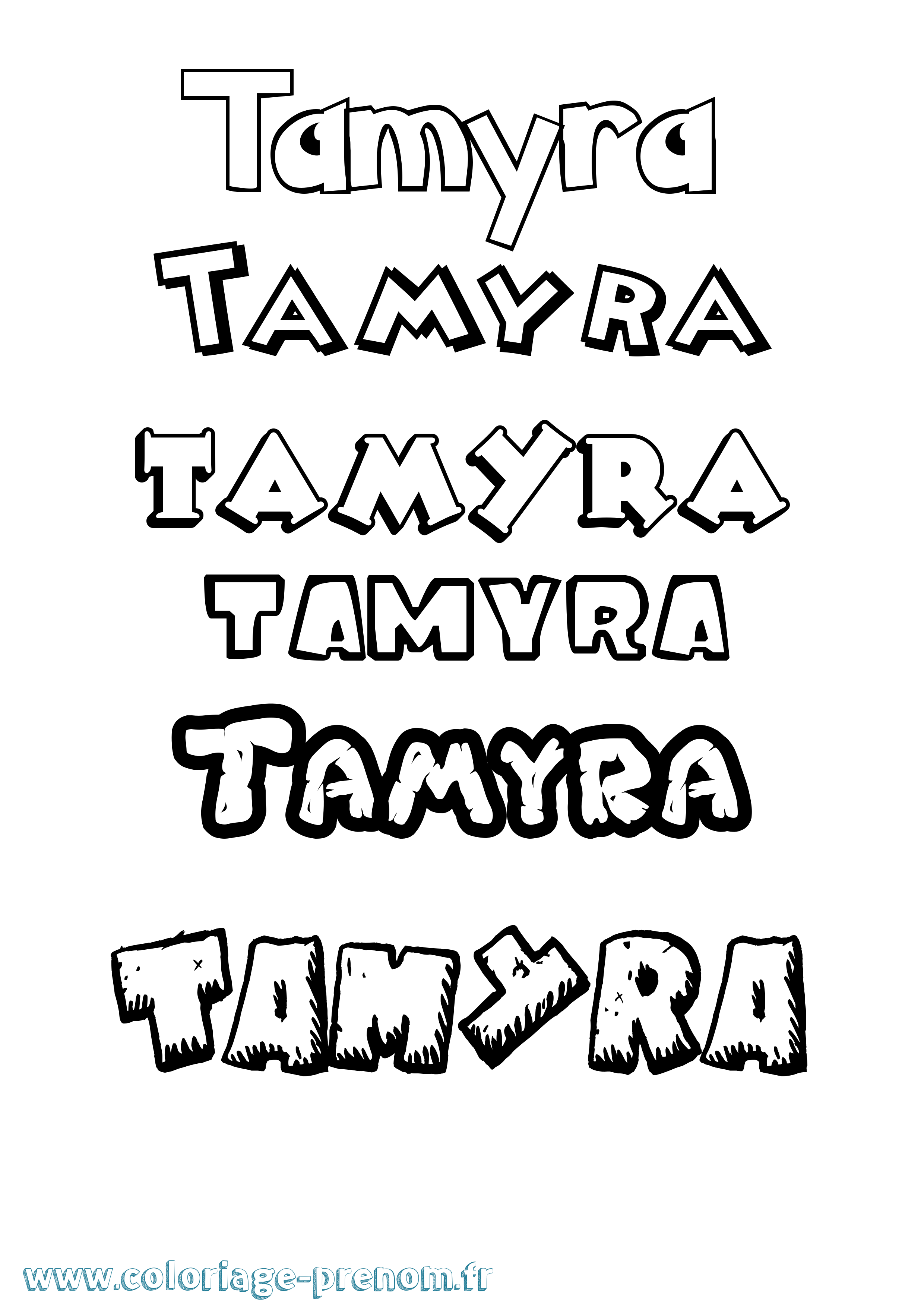 Coloriage prénom Tamyra Dessin Animé