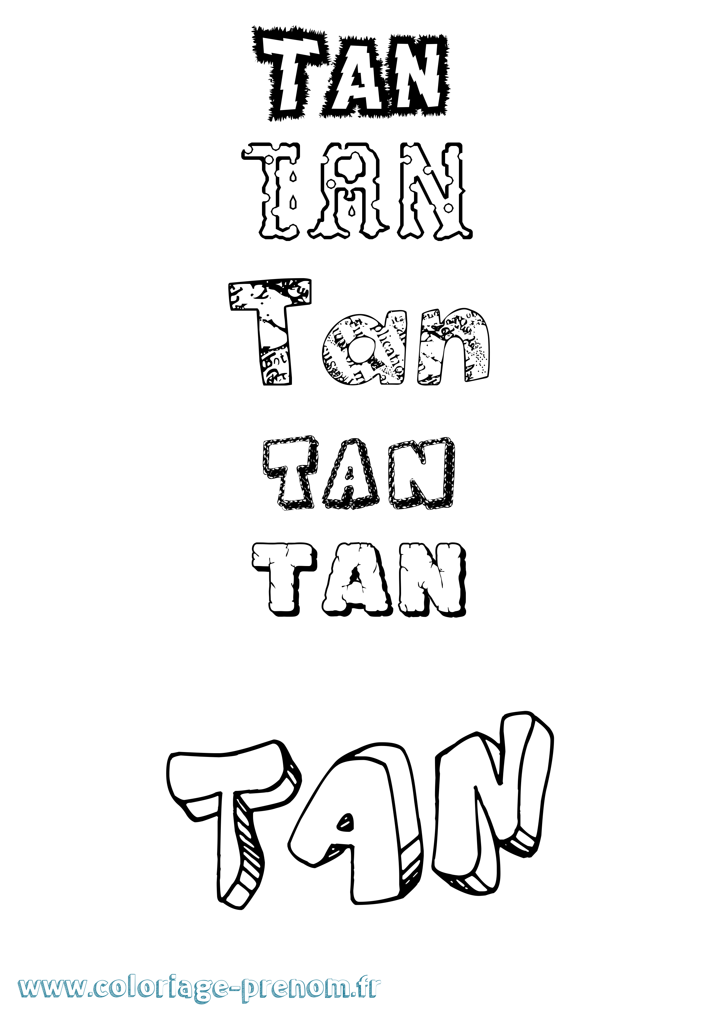 Coloriage Tan Destructuré Coloriage prénom Tan Destructuré