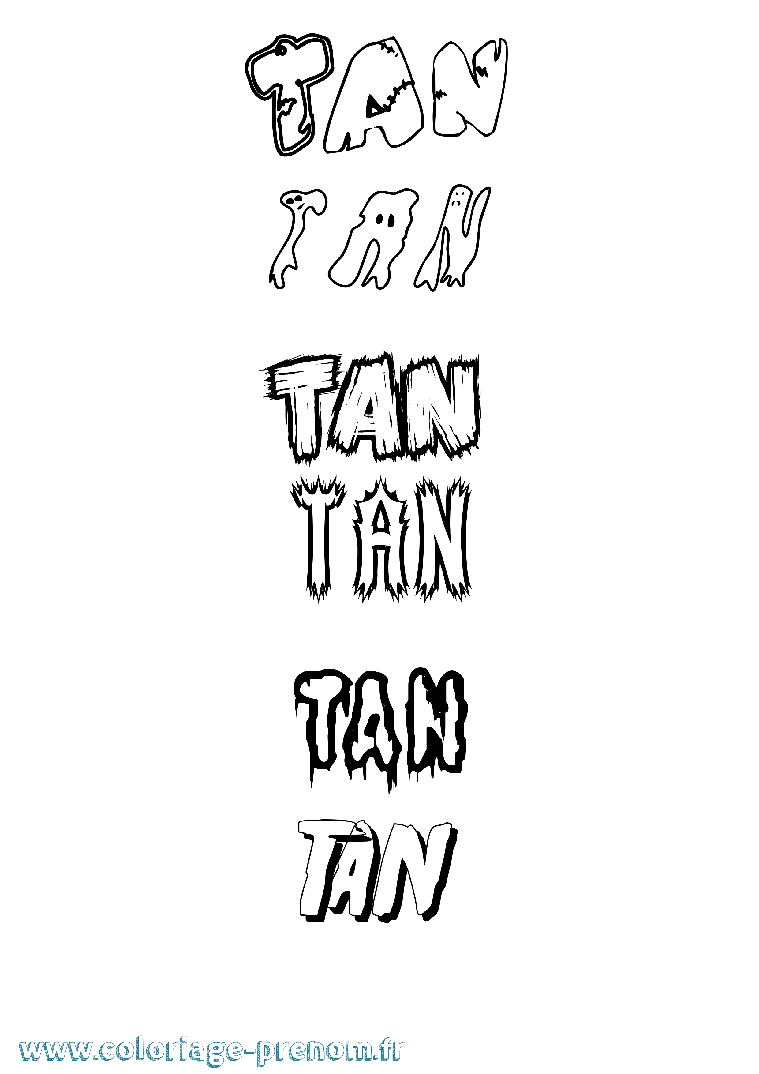 Coloriage Tan Frisson Coloriage prénom Tan Frisson
