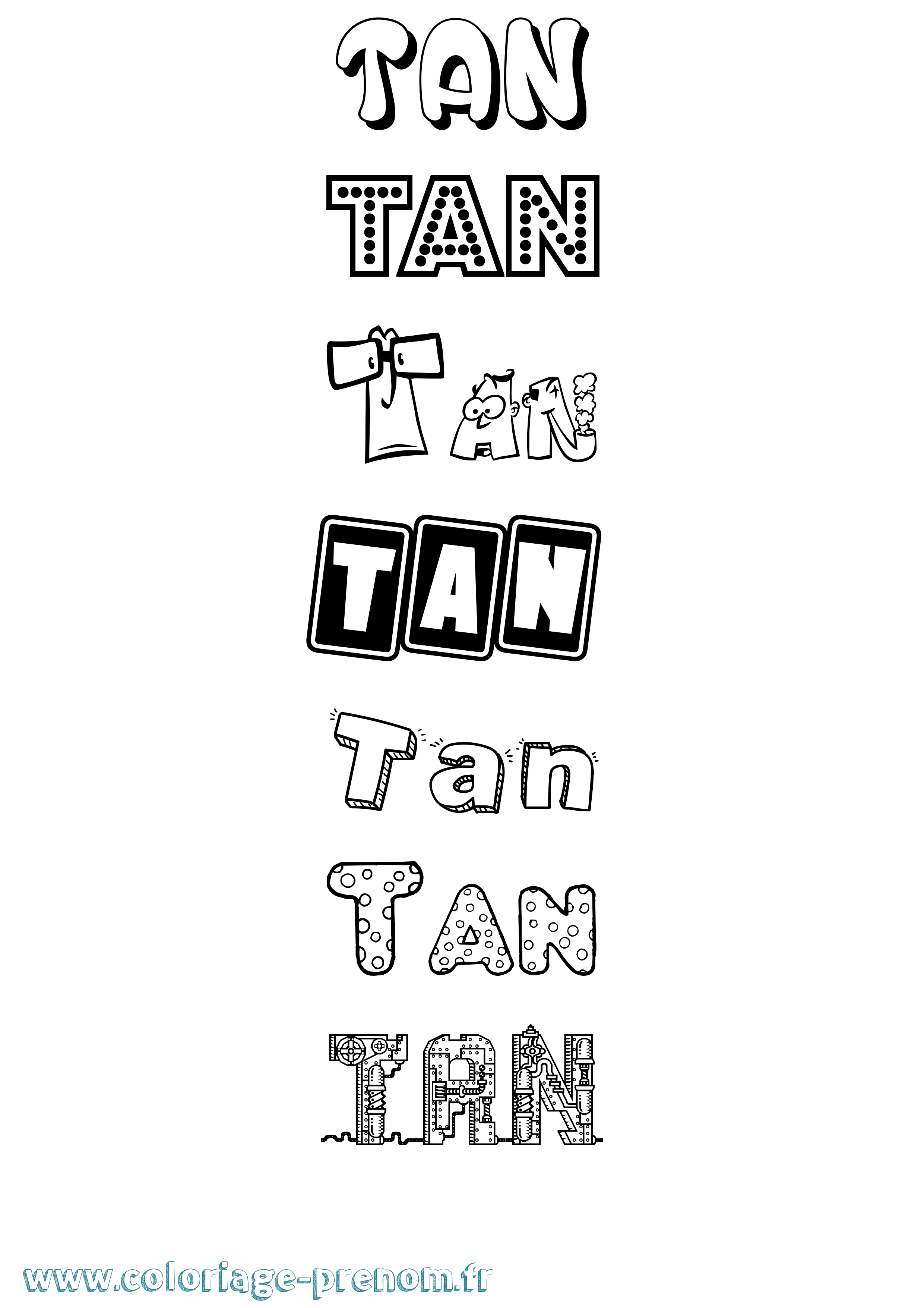 Coloriage Tan Fun Coloriage prénom Tan Fun