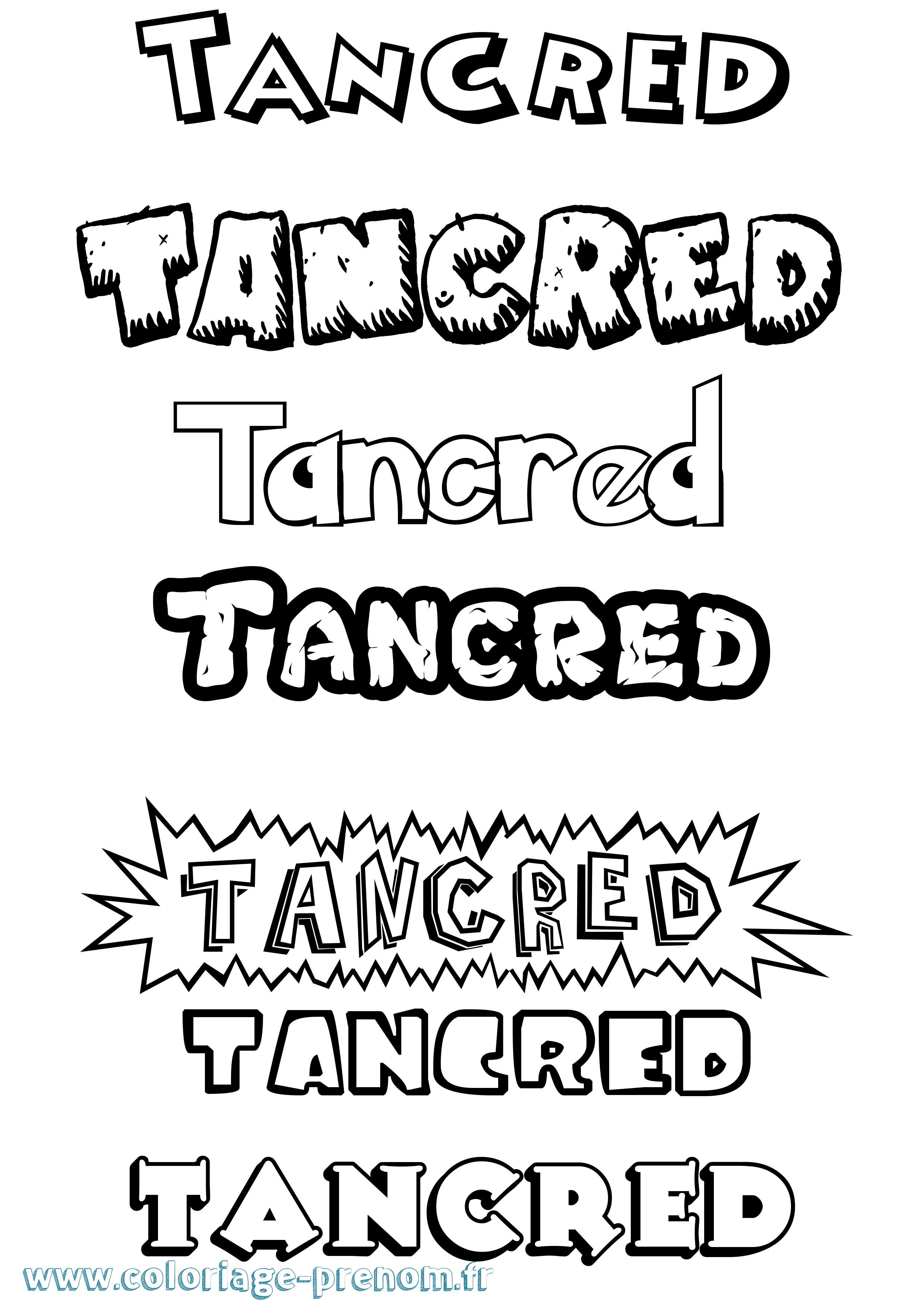 Coloriage Tancred Dessin Animé Coloriage prénom Tancred Dessin Animé