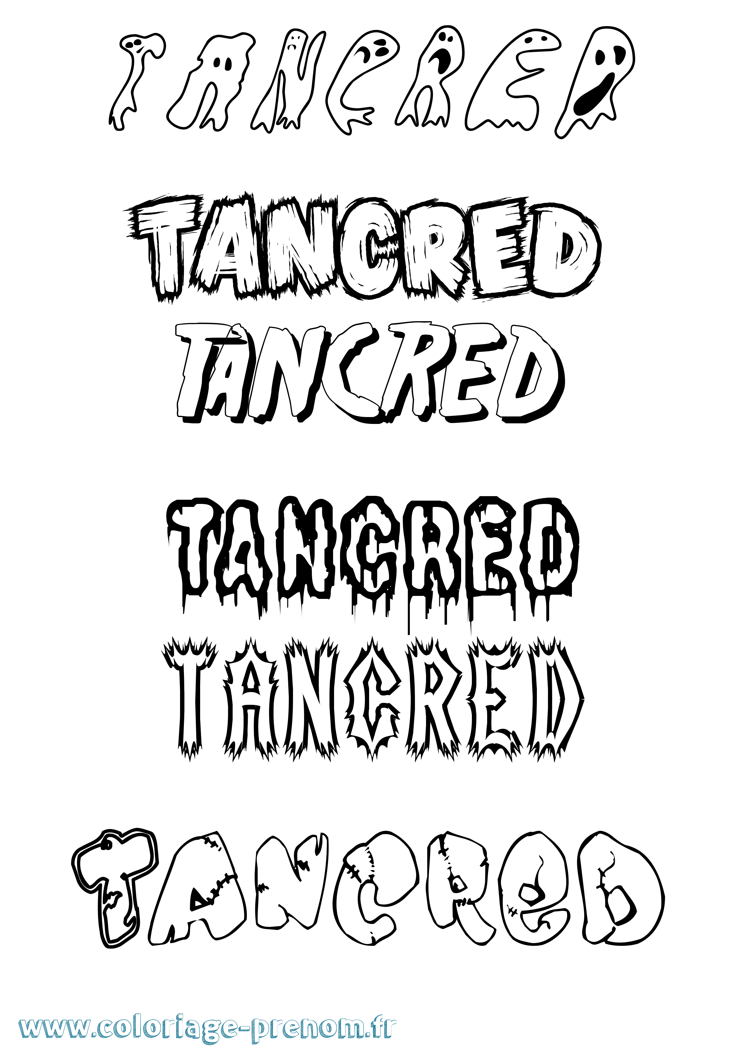 Coloriage Tancred Frisson Coloriage prénom Tancred Frisson